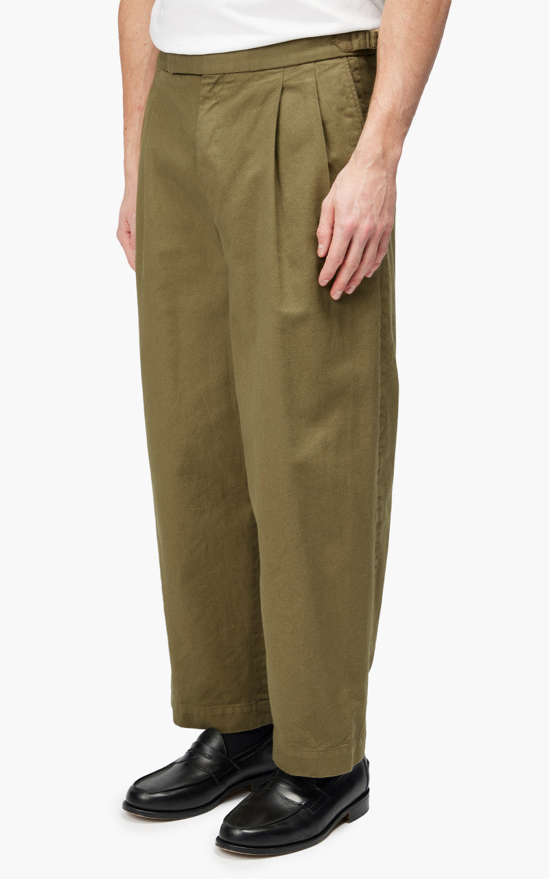 Markaware 'Marka' Officer Pants 2-Tuck Wide Khaki