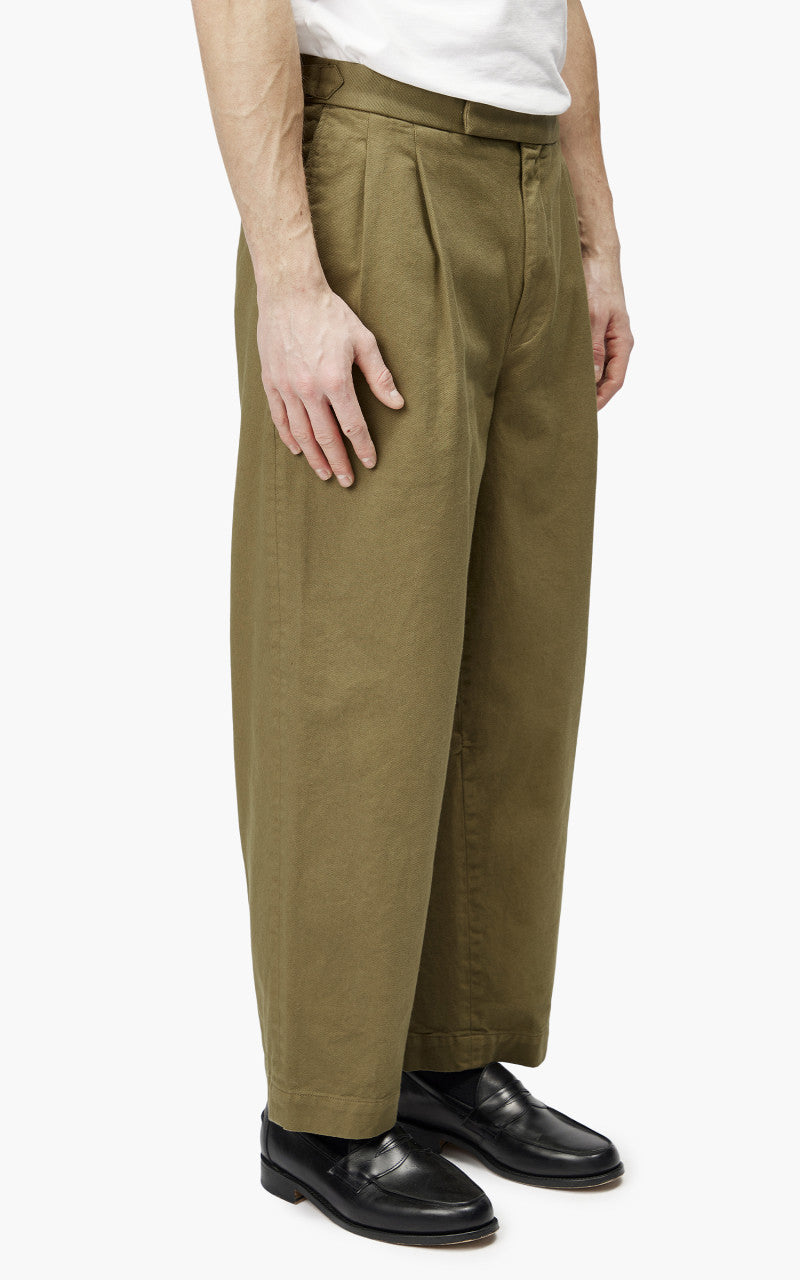 Markaware 'Marka' Officer Pants 2-Tuck Wide Khaki