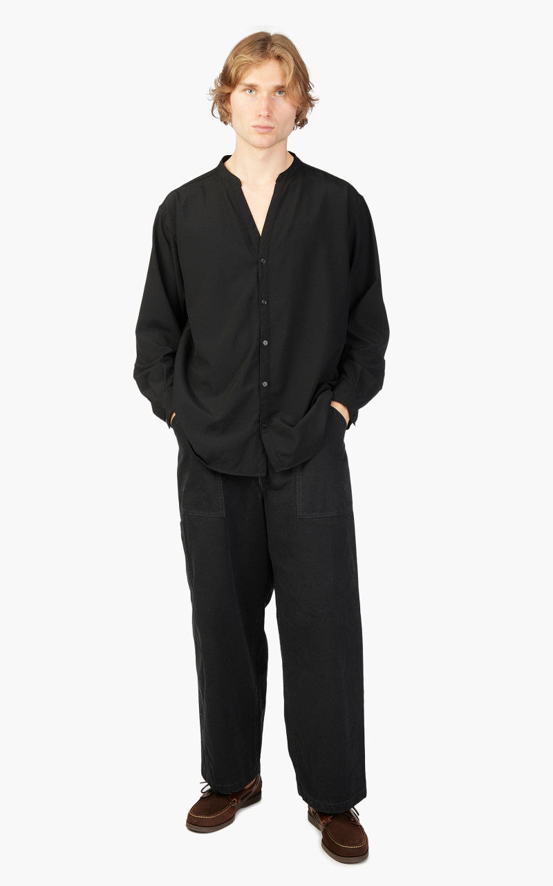 MARKAWARE SKIPPER SHIRT ブラック Markaware 'Marka' Band Collar Skipper Shirt Black
