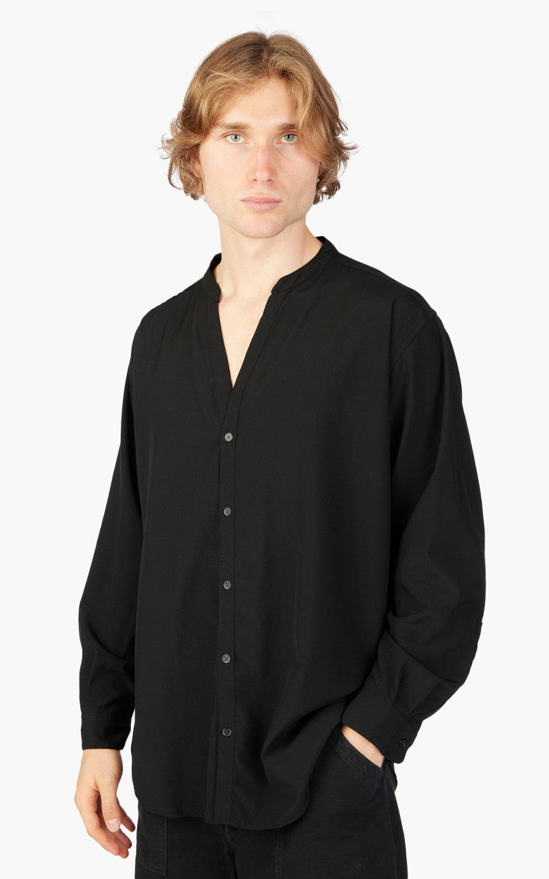 MARKAWARE SKIPPER SHIRT ブラック Markaware 'Marka' Band Collar Skipper Shirt Black