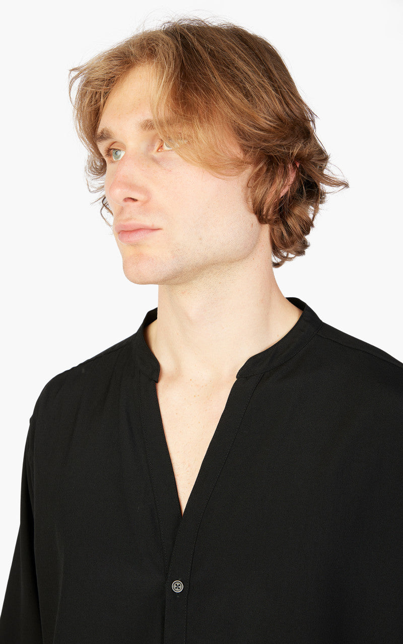 Markaware 'Marka' Band Collar Skipper Shirt Black