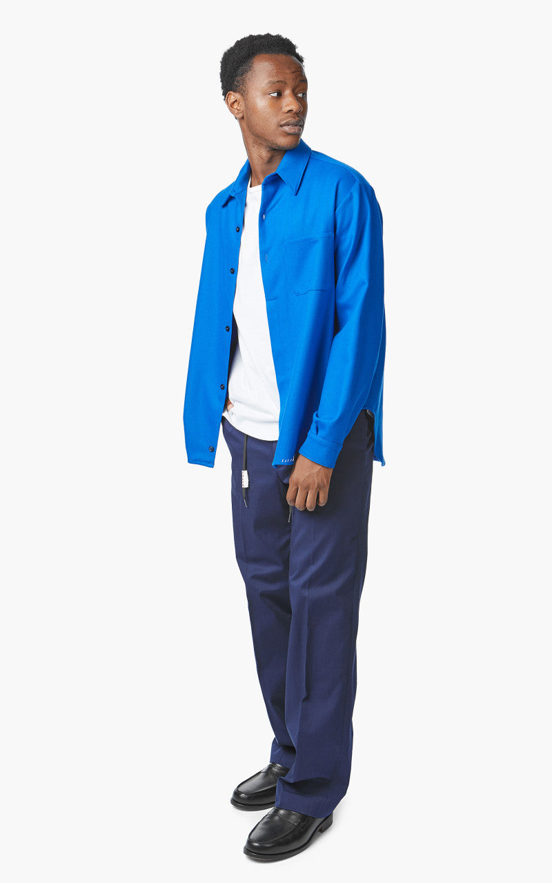 Marni Uomo Wool Flannel Shirt Mazarine Blue