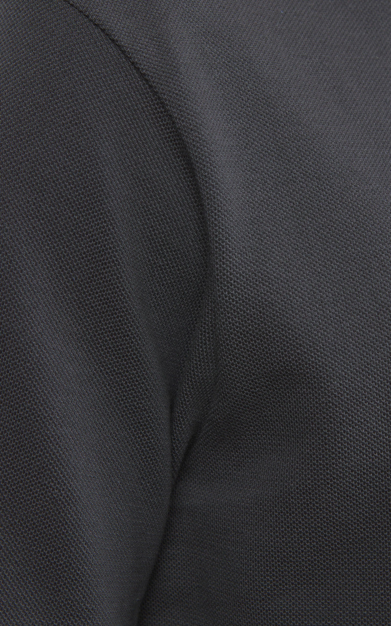 Merz b. Schwanen 214PK Crew Neck Pikée Tee Charcoal