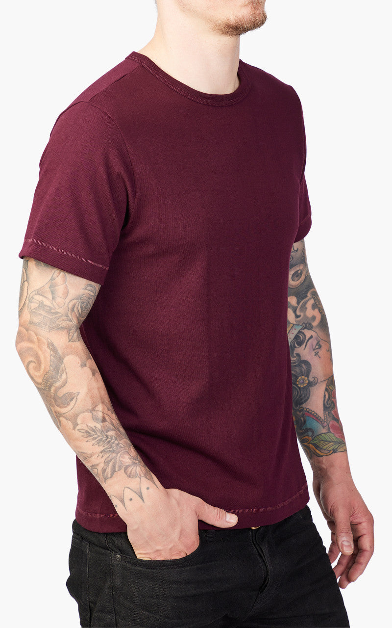 Merz b. Schwanen 215 Heavyweight Crew Neck Tee Ruby Red