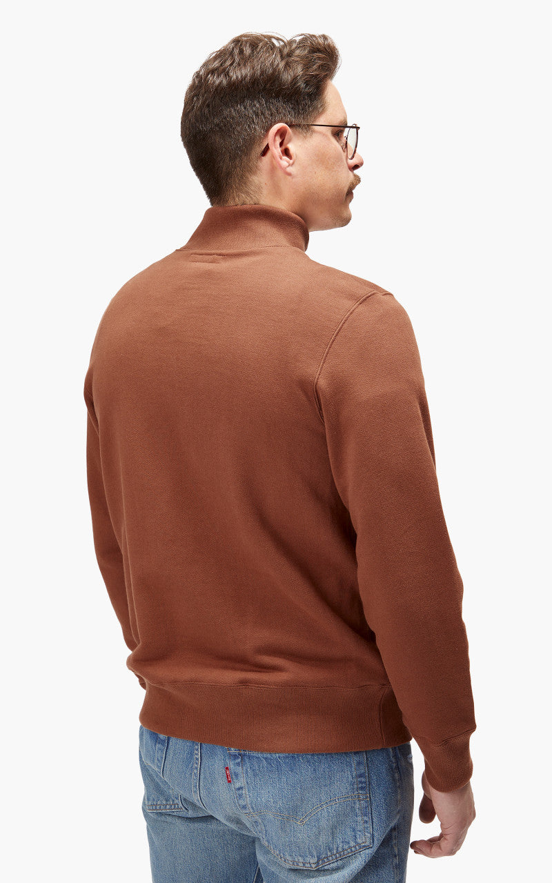 Merz b. Schwanen 343Z Sweatshirt Half Zip Mock Neck Tan