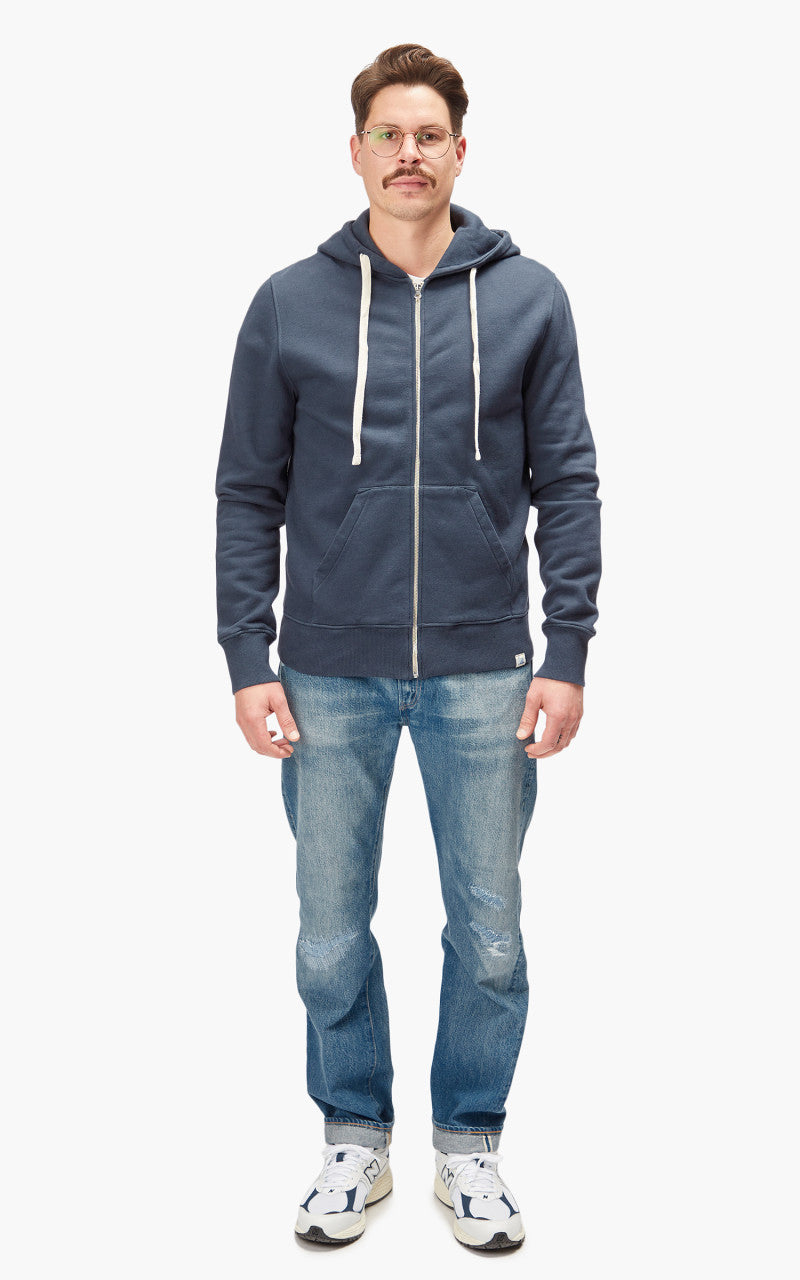 Merz b. Schwanen HDJKT02 Hooded Zip Jacket Denim Blue