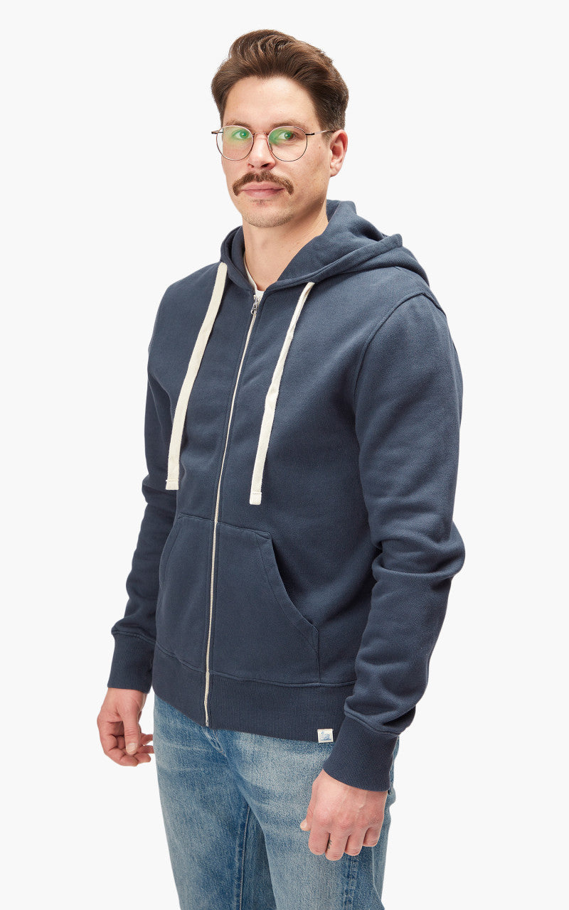 Merz b. Schwanen HDJKT02 Hooded Zip Jacket Denim Blue