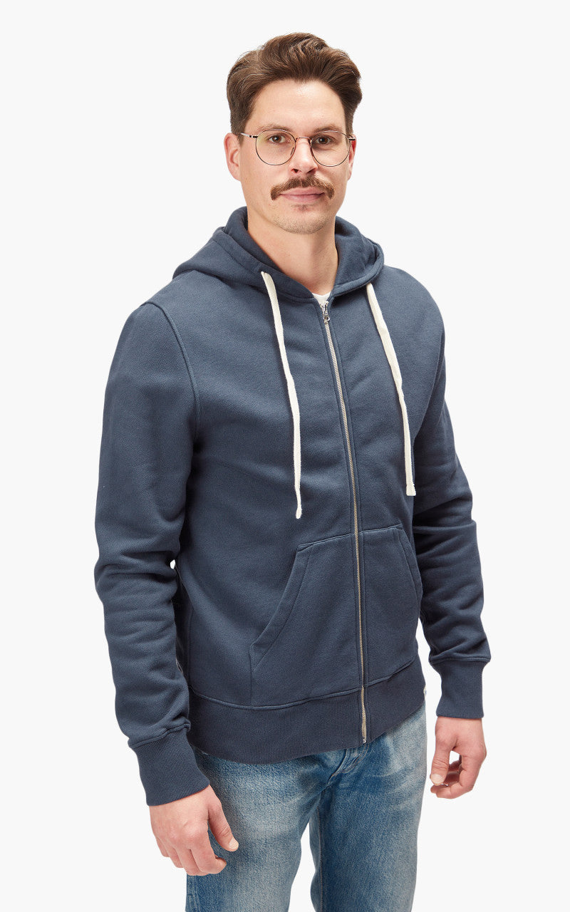 Merz b. Schwanen HDJKT02 Hooded Zip Jacket Denim Blue