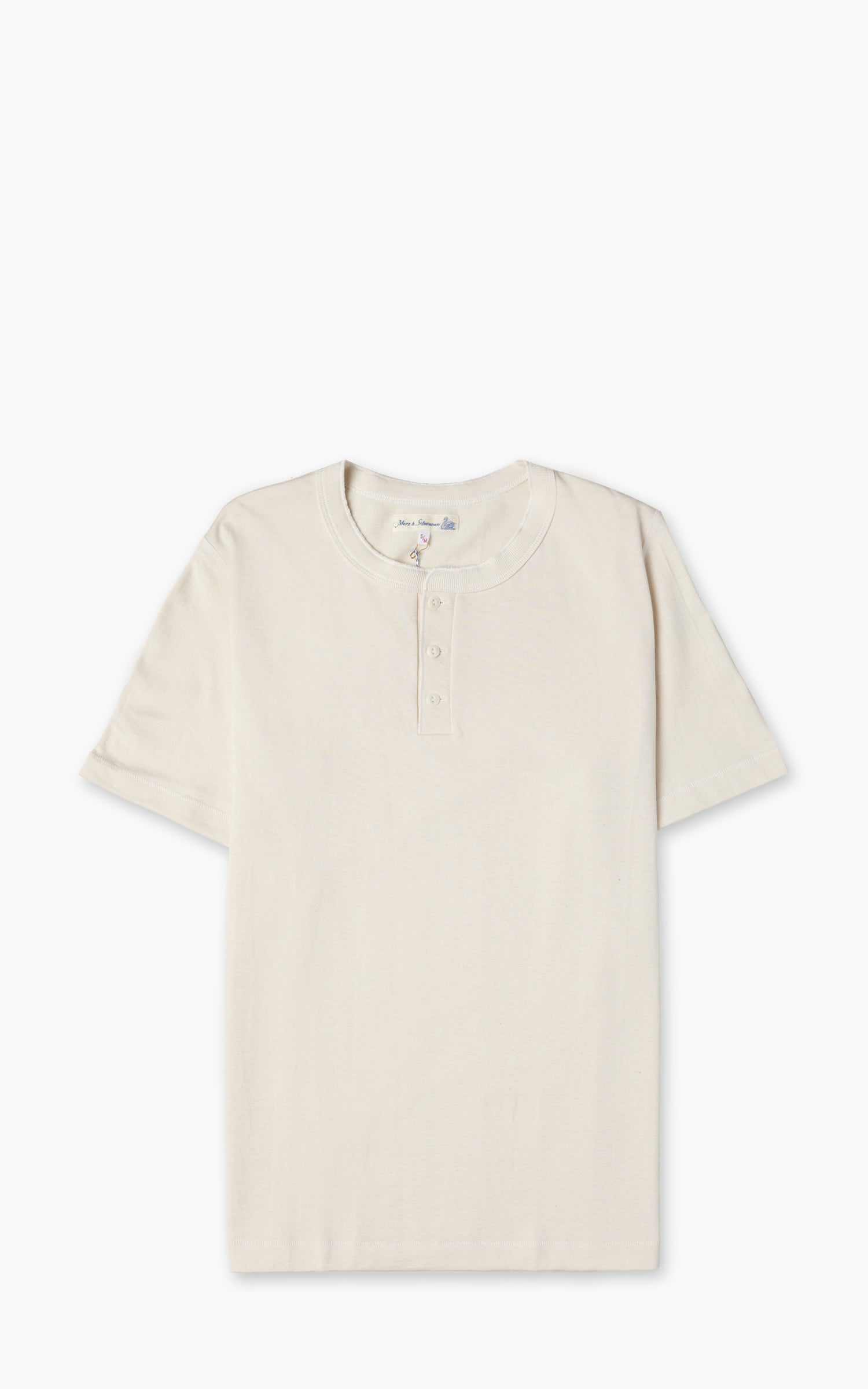 Merz b. Schwanen 204SL Loopwheeled Henley T-Shirt Nature