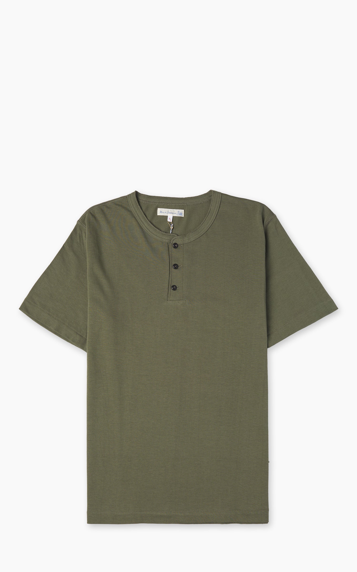 Merz b. Schwanen 204SL Loopwheeled Henley T-Shirt Army