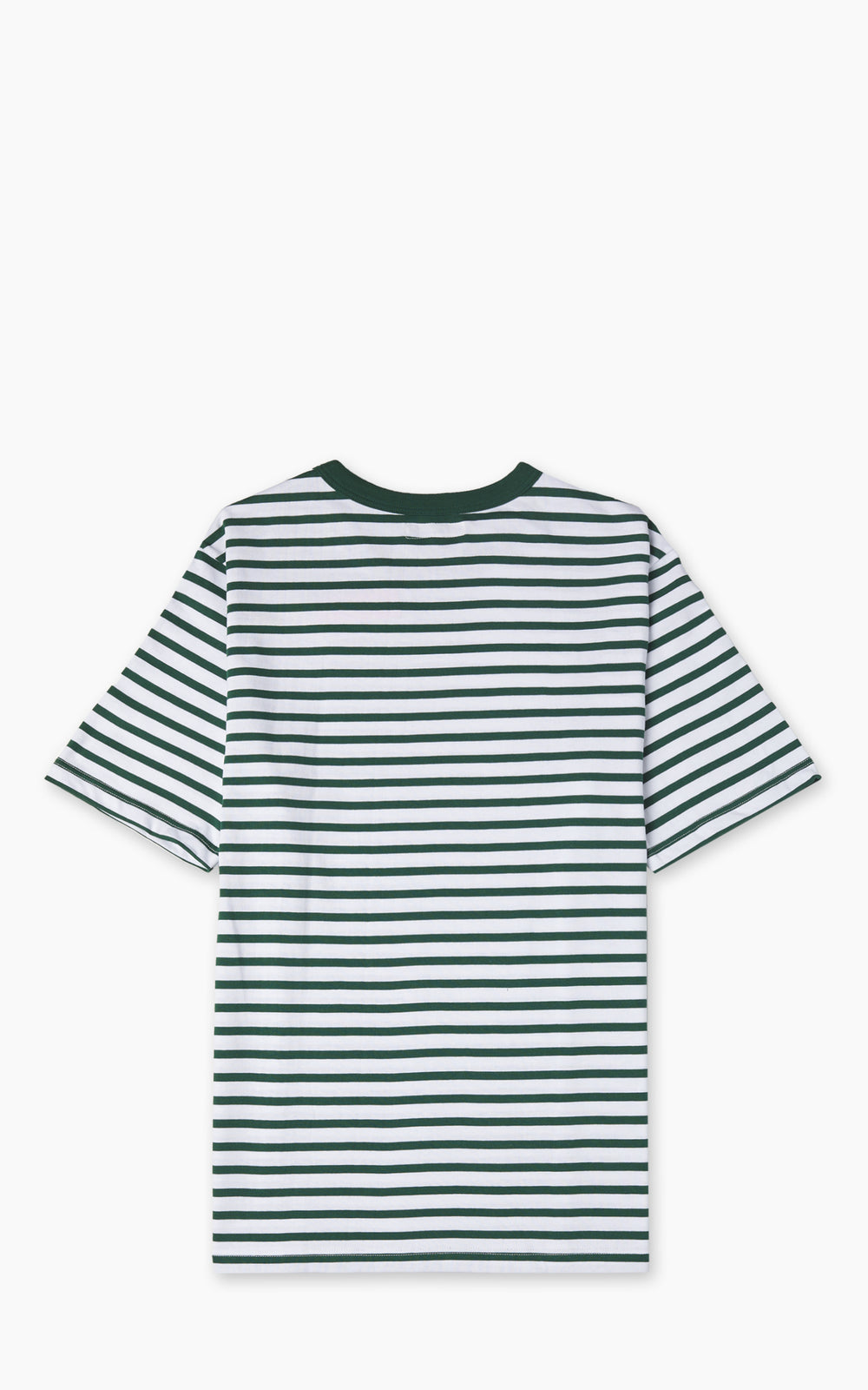 Merz b. Schwanen 2M14 Striped Crew Neck Tee Green/White