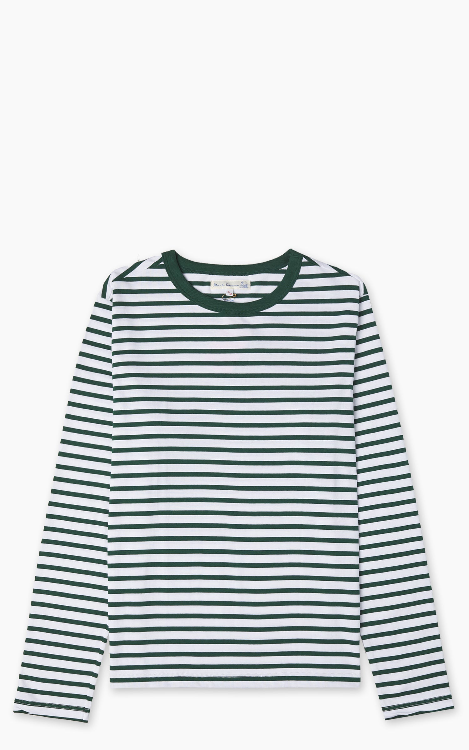 Merz b. Schwanen 2M18 Loopwheeled Longsleeve T-Shirt Green/White