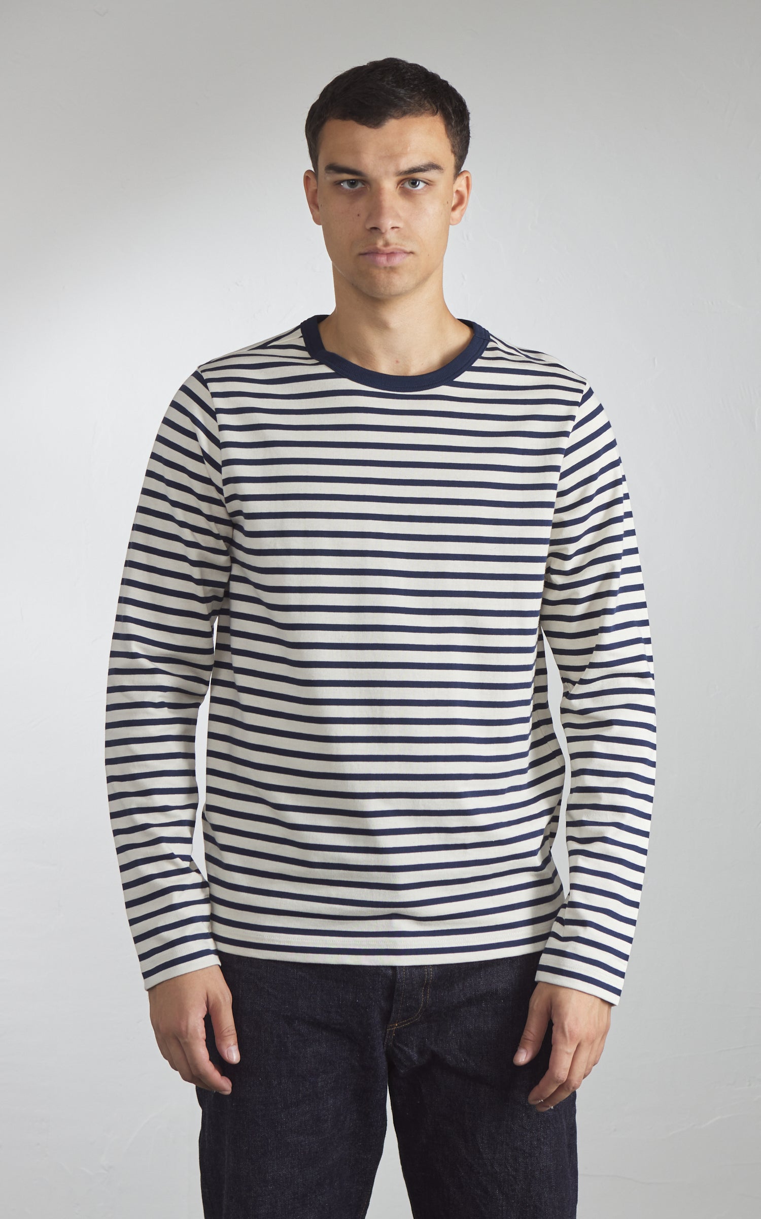 Merz b. Schwanen 2M18 Loopwheeled Longsleeve T-Shirt Ink/Nature