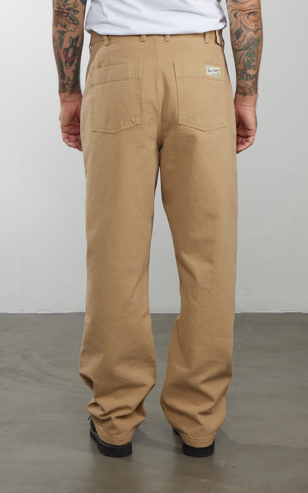 Merz b. Schwanen BERLIN01 Cotton Canvas Straight Leg Pants Khaki
