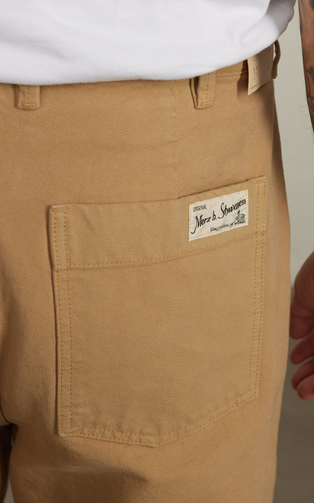 Merz b. Schwanen BERLIN01 Cotton Canvas Straight Leg Pants Khaki