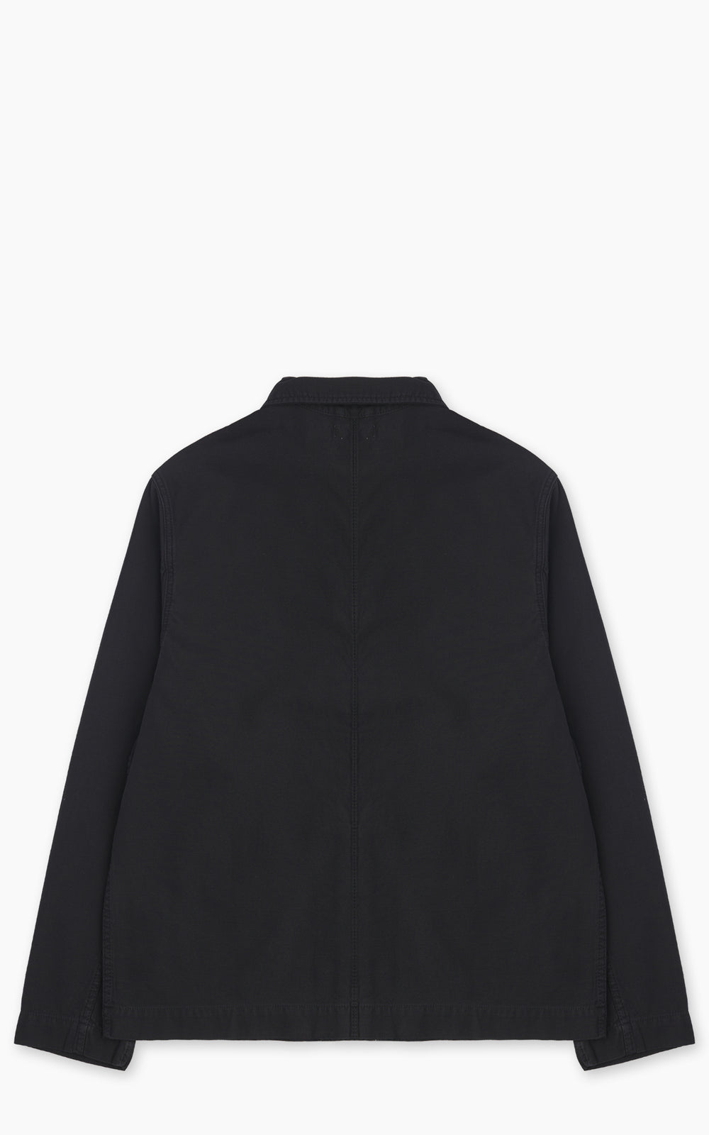 Merz b. Schwanen JKT08SC Sateen Canvas Cropped Workers Jacket Storm Black