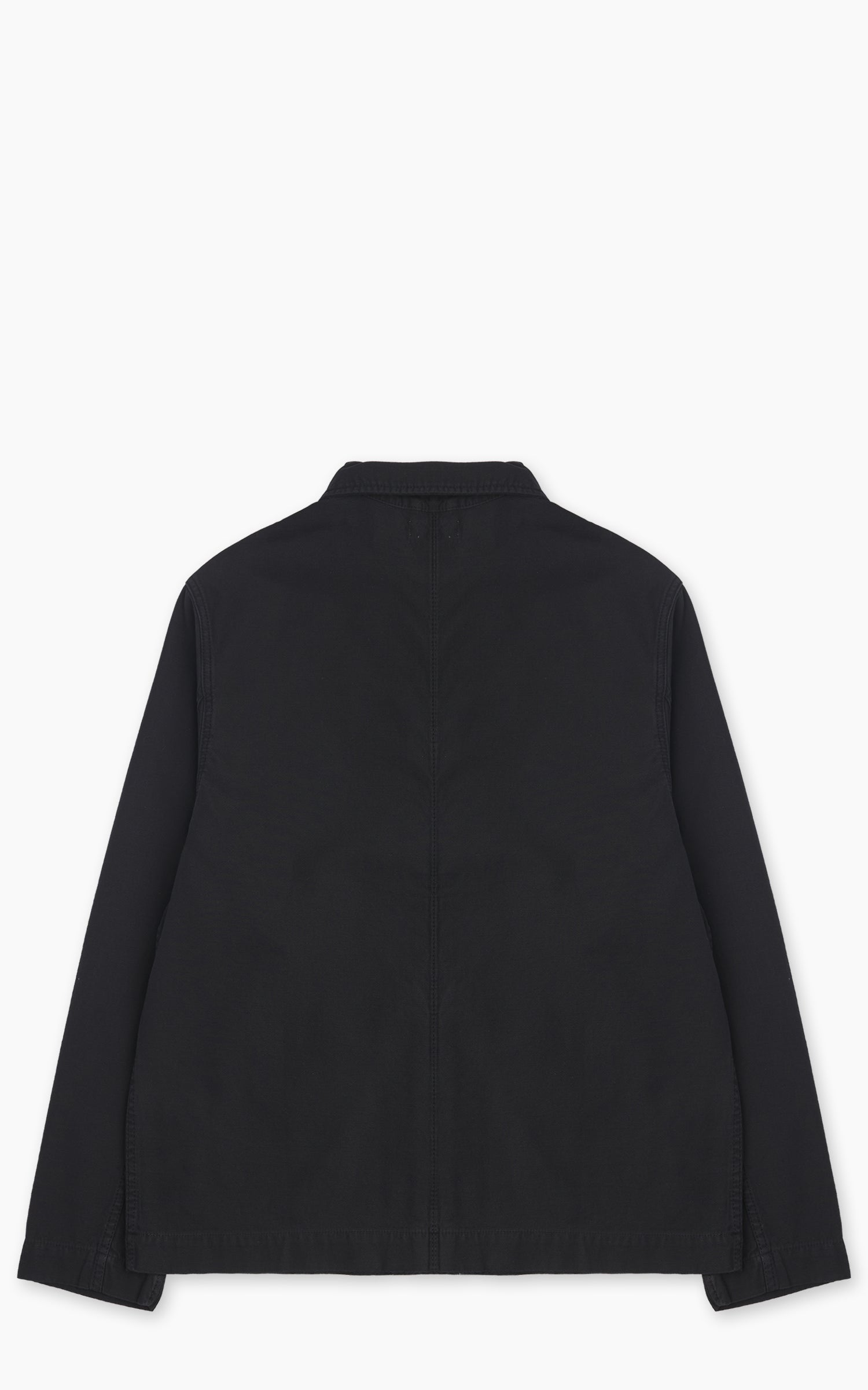 Merz b. Schwanen JKT08SC Sateen Canvas Cropped Workers Jacket Storm Black