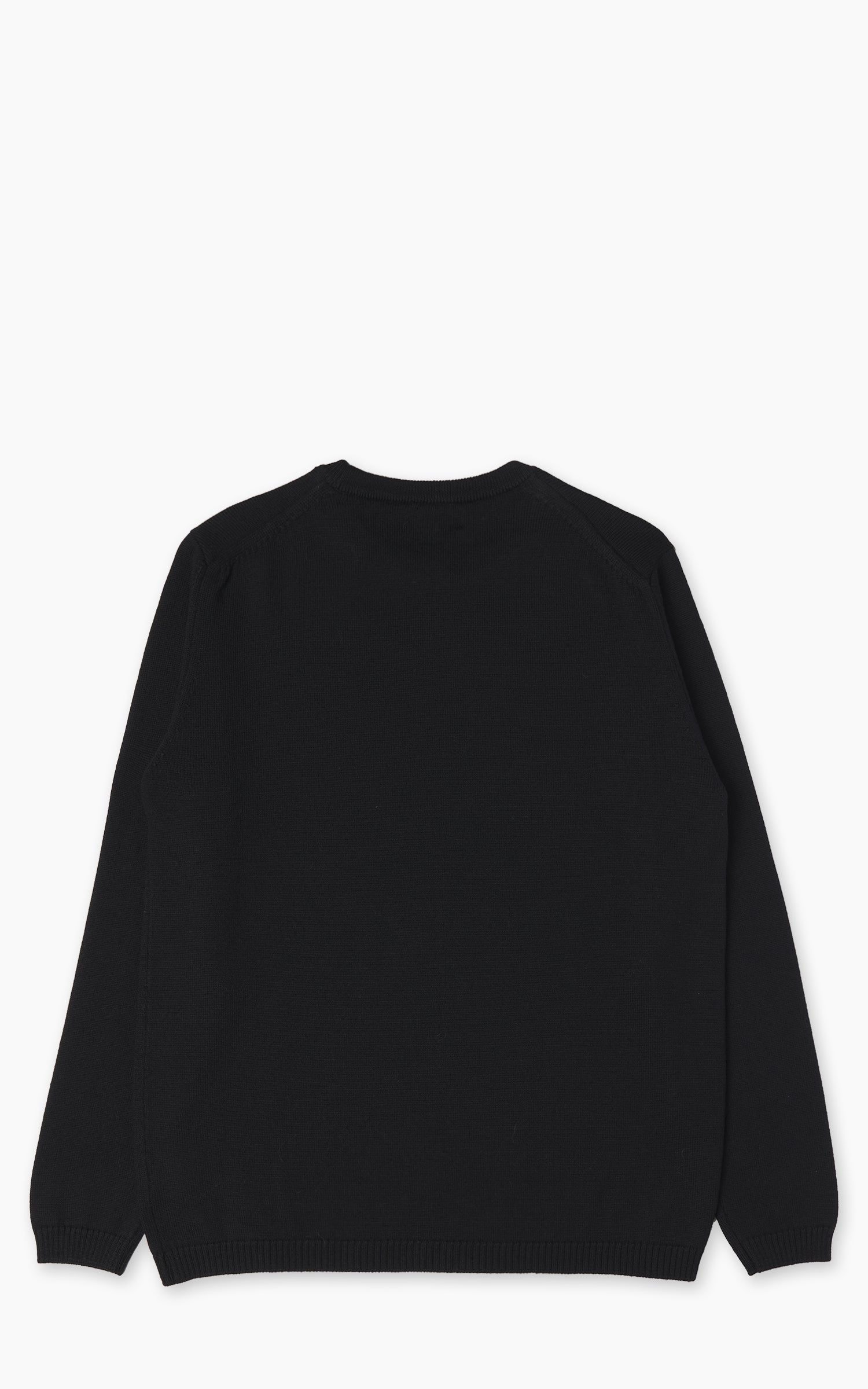 Merz b. Schwanen MWRC01 Classic Crew Merino Wool Pullover Deep Black