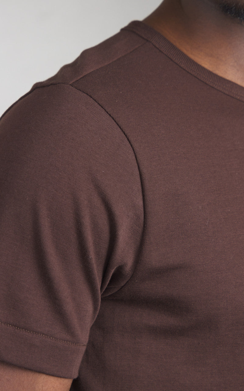 Merz b. Schwanen 215 Heavyweight Crew Neck Tee Coffee