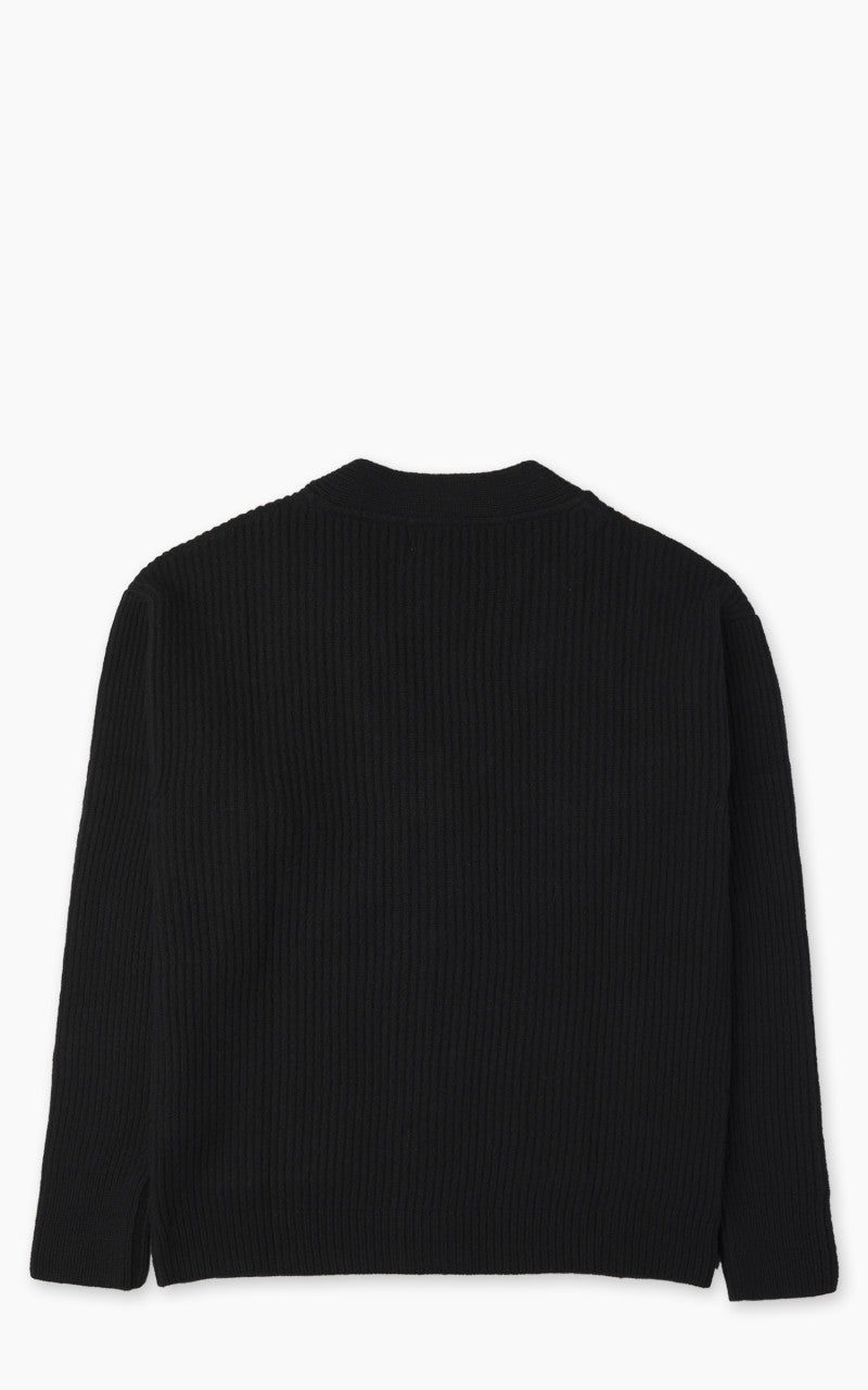 Merz b. Schwanen LOCG02 Merino Wool-Cashmere Cardigan Deep Black