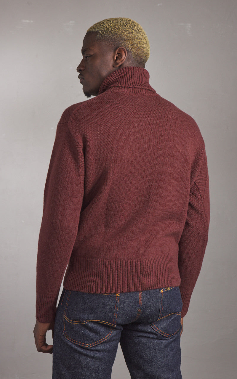 Merz b. Schwanen LOCT01 Roll Neck Pullover Wool Bark Brown