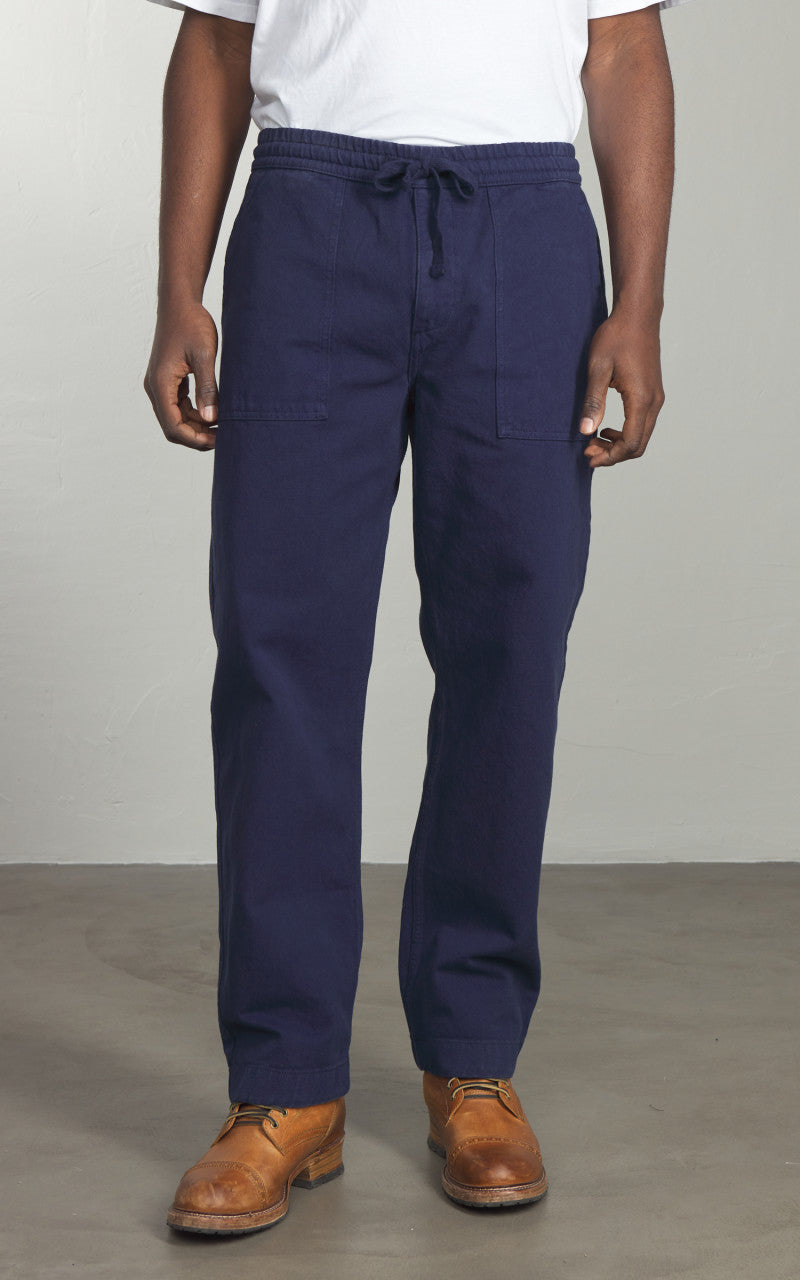 Merz b. Schwanen PANTS05 Broken Twill Drawstring Pants Ink Blue
