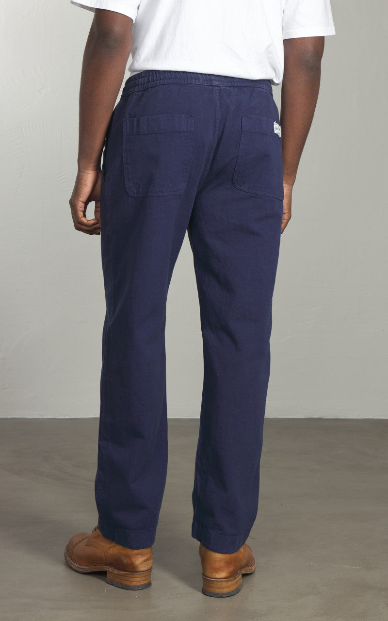 Merz b. Schwanen PANTS05 Broken Twill Drawstring Pants Ink Blue