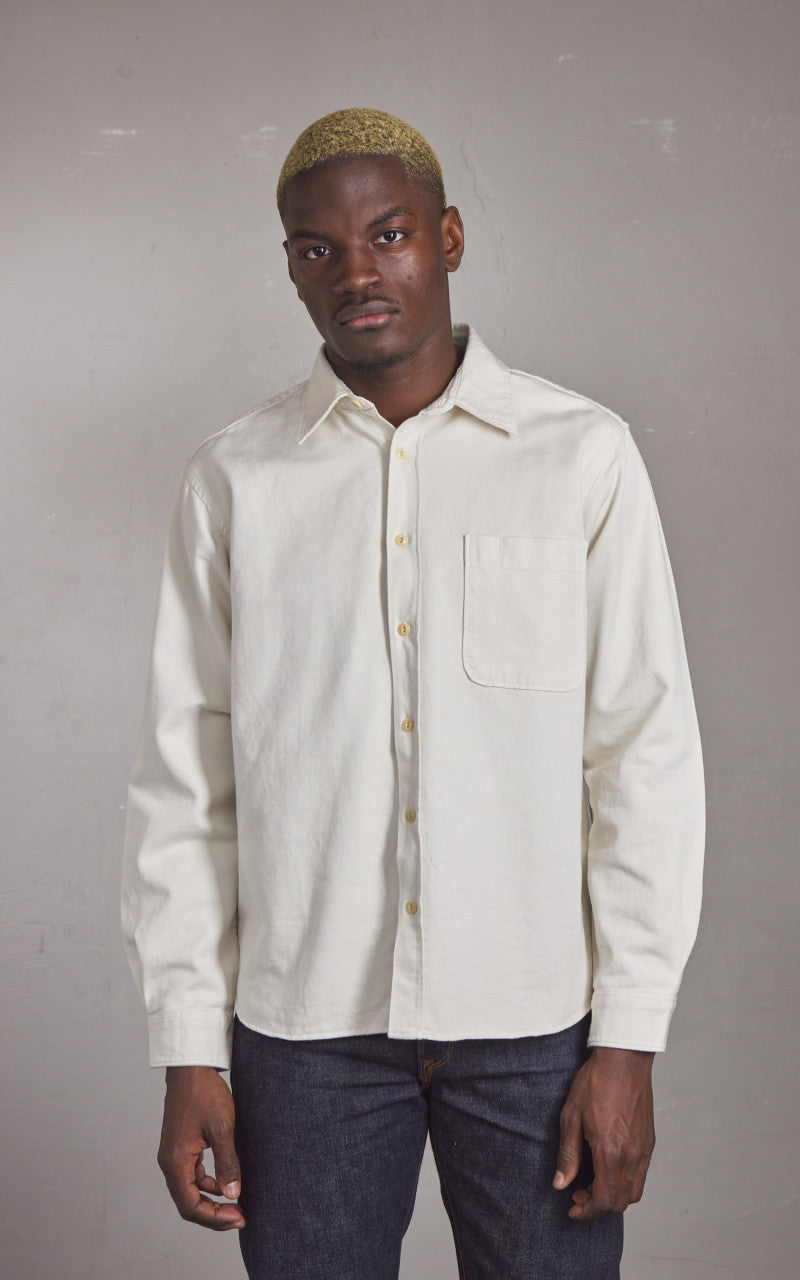 Merz b. Schwanen SHIRT01T Relaxed Fit Broken Twill Shirt Nature
