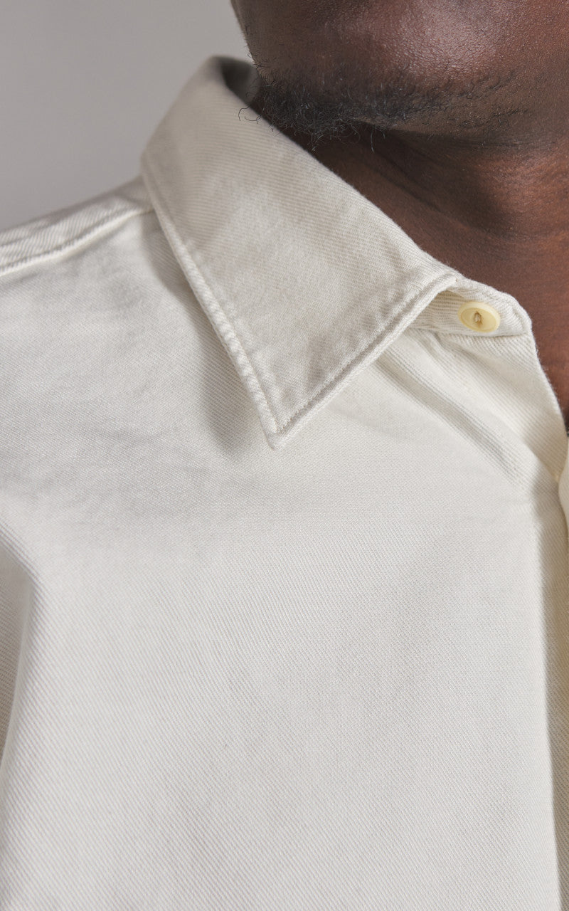 Merz b. Schwanen SHIRT01T Relaxed Fit Broken Twill Shirt Nature