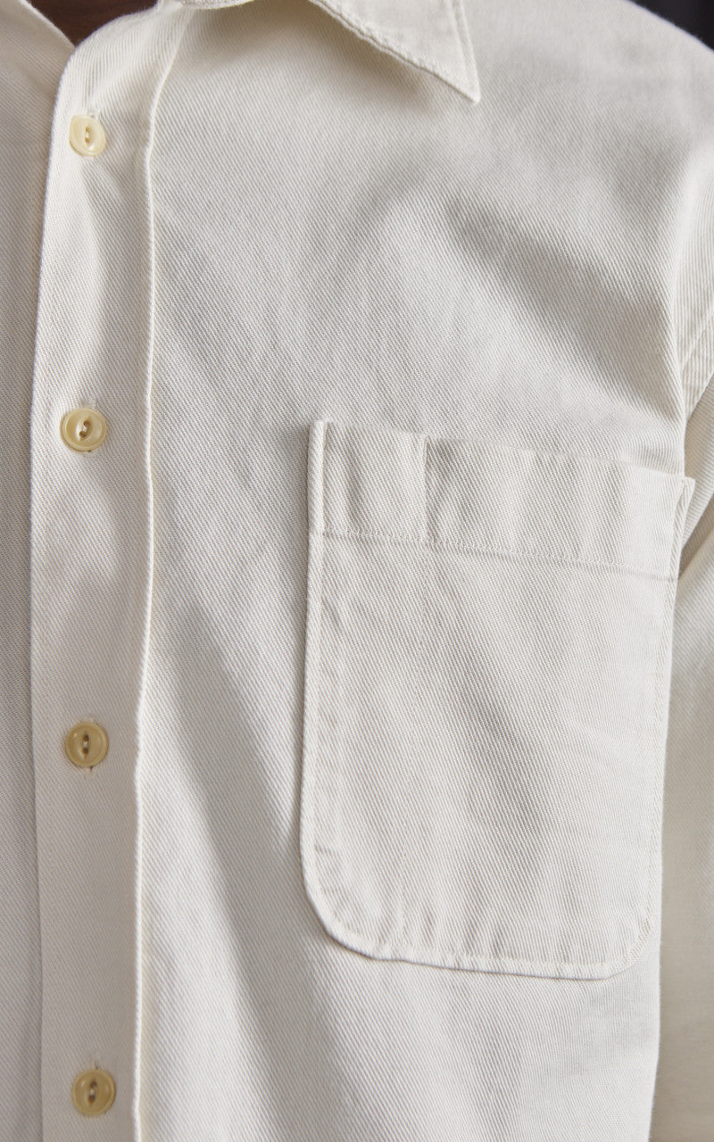 Merz b. Schwanen SHIRT01T Relaxed Fit Broken Twill Shirt Nature