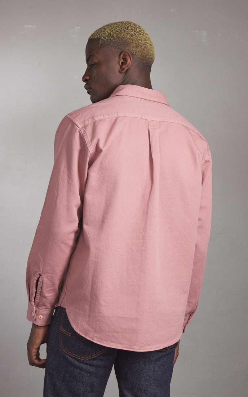 Merz b. Schwanen SHIRT01T Relaxed Fit Broken Twill Shirt Rosewood