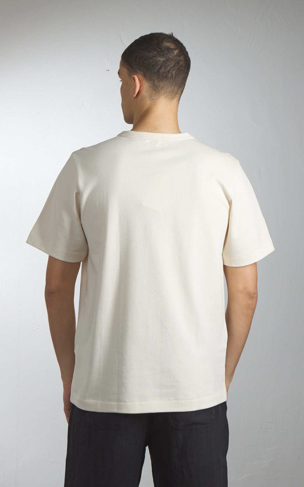 Merz b. Schwanen 214PK Crew Neck Pikée Tee Nature