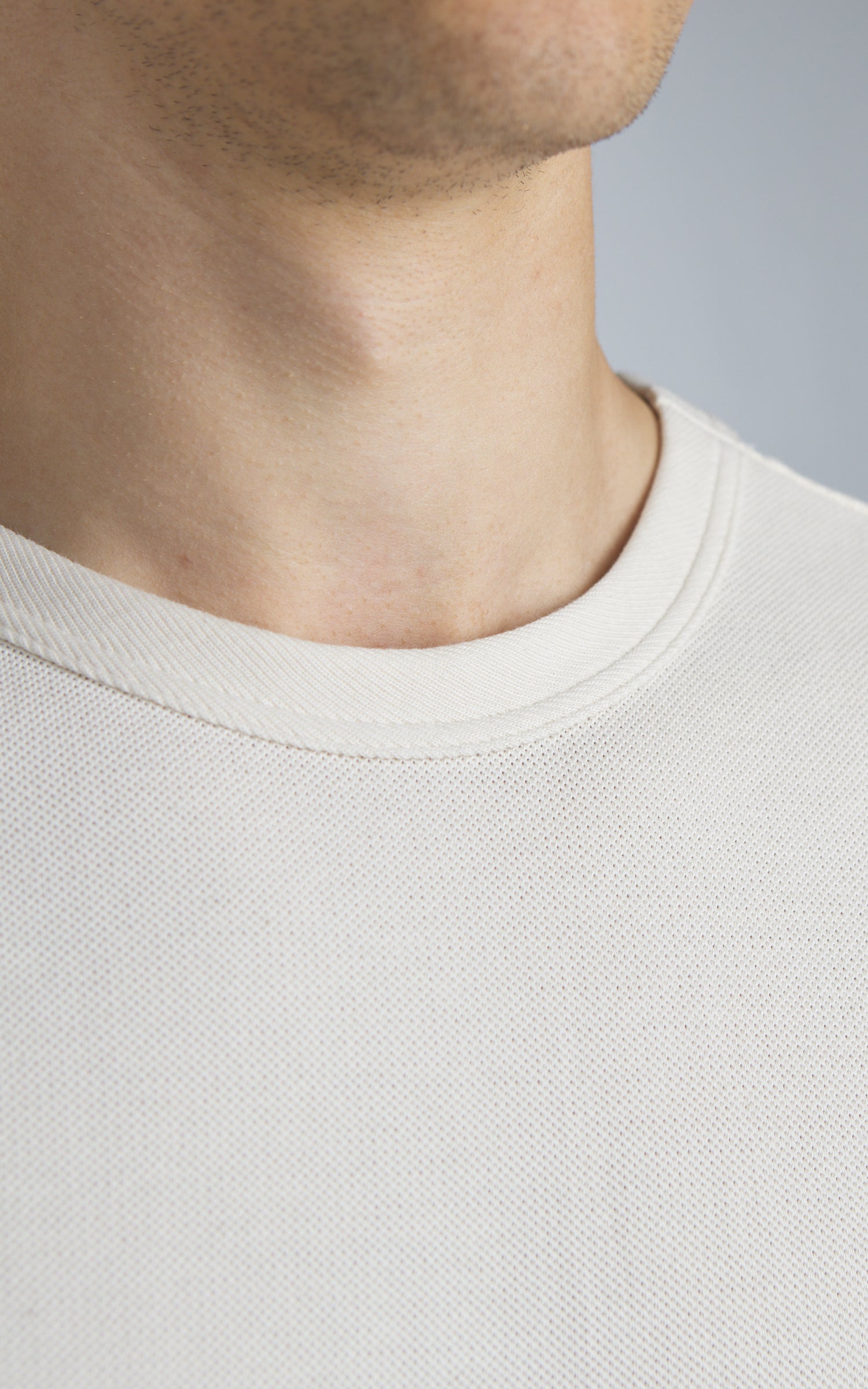 Merz b. Schwanen 214PK Crew Neck Pikée Tee Nature