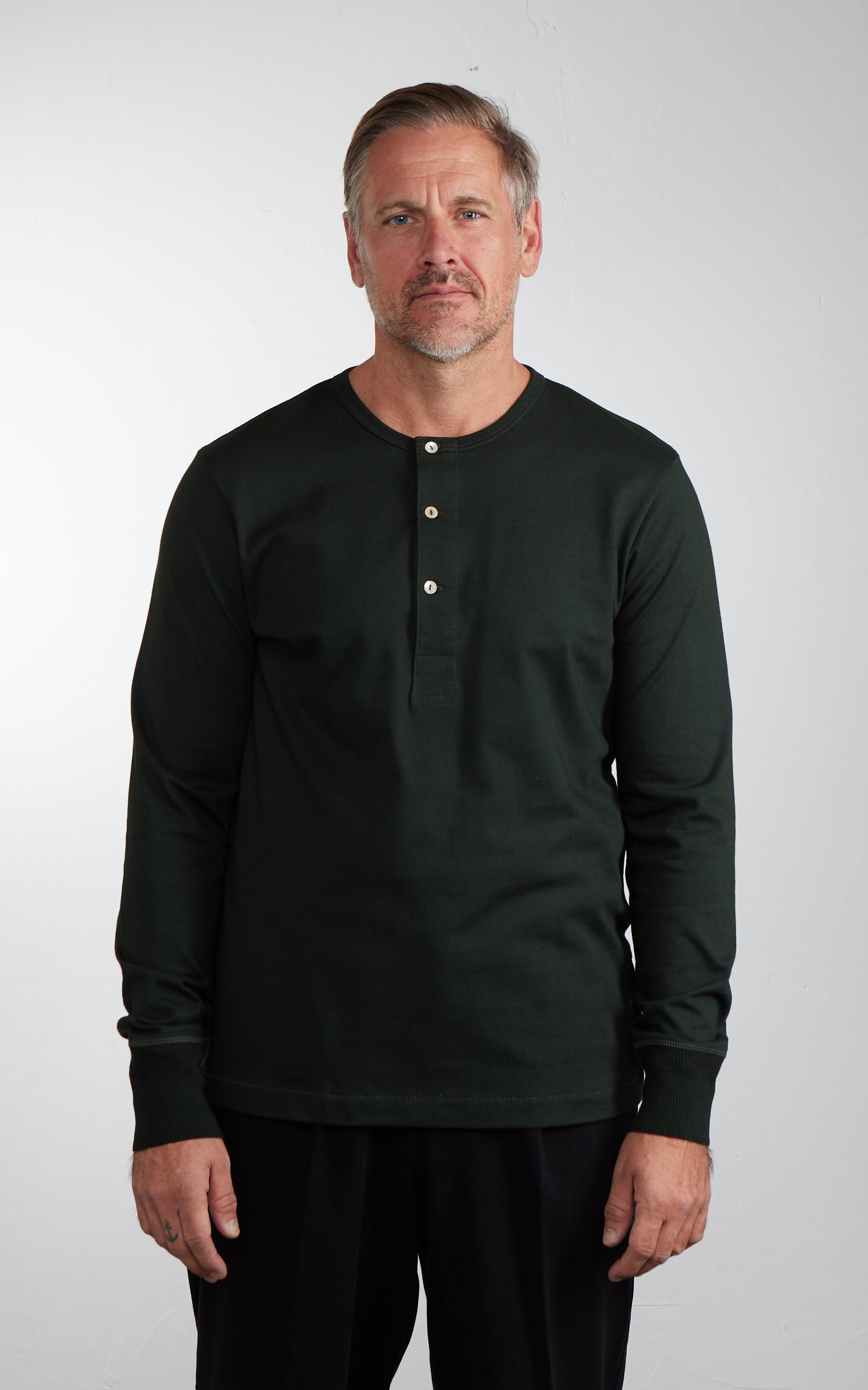 Merz b. Schwanen 2M06 Vintage Machine Refined Longsleeve Forest