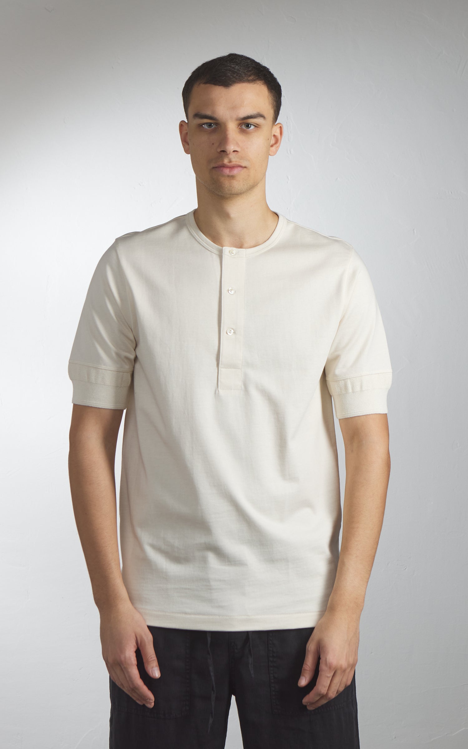 Merz b. Schwanen 2M07 Vintage Machine Refined Short Sleeve Nature