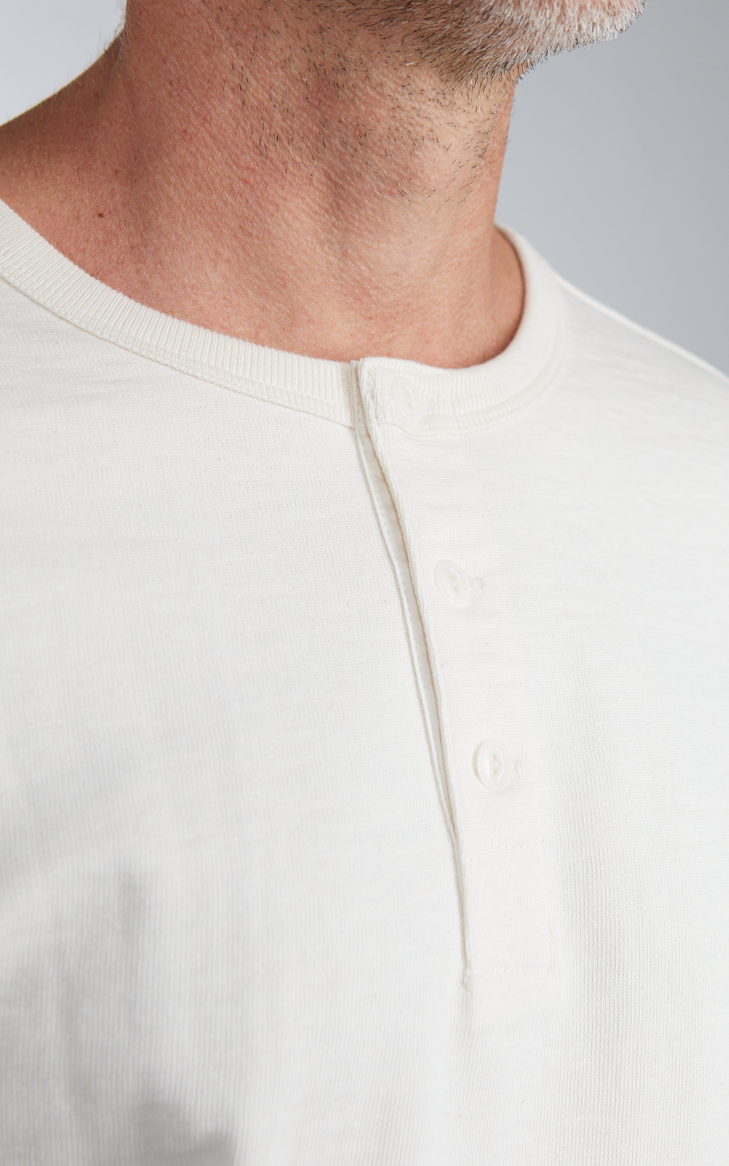 Merz b. Schwanen 2S08 Loopwheeled Heavyweight Long Sleeve Henley Nature