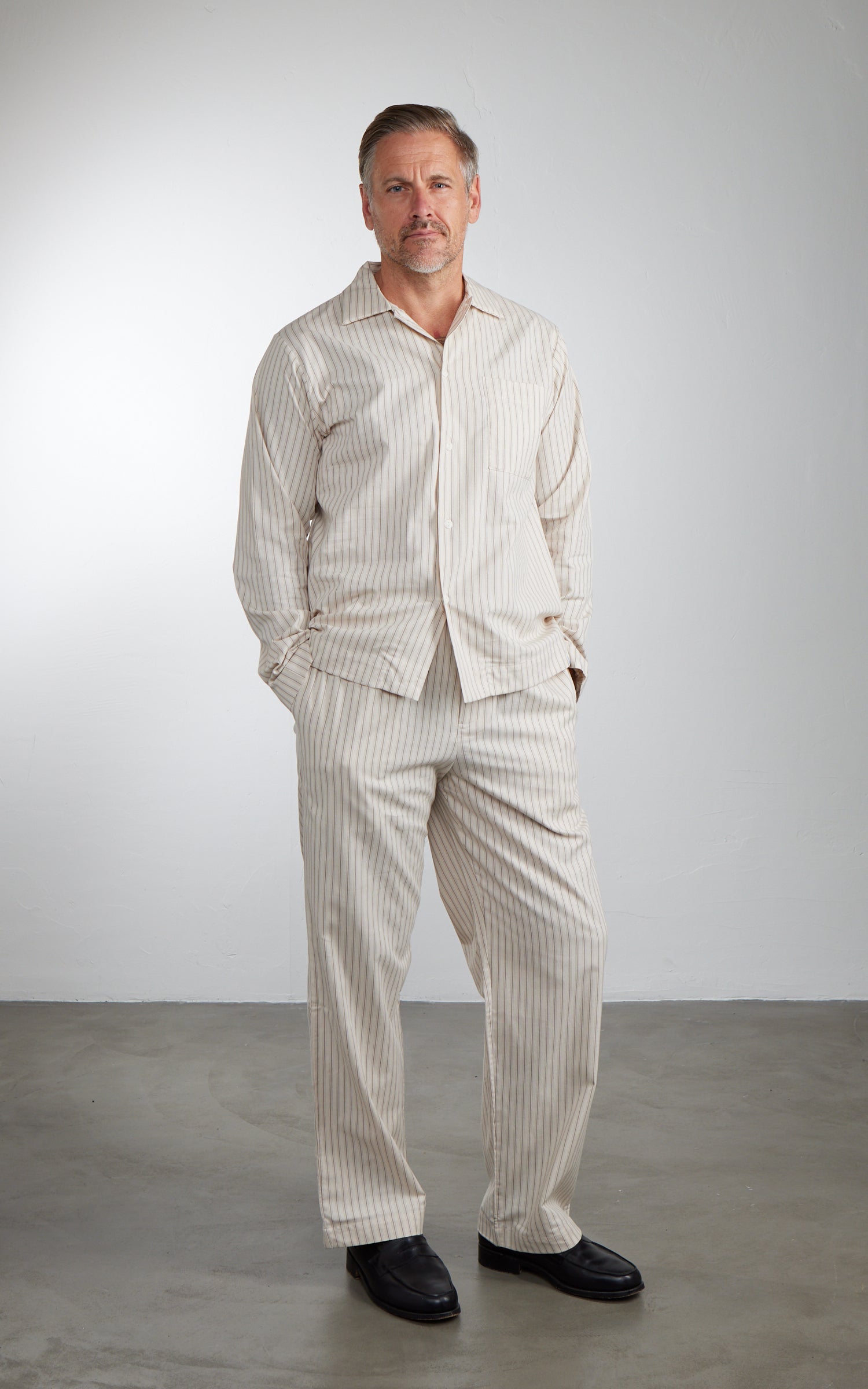 Merz b. Schwanen PJPT01 Pyjama Pants Nature/Chocolate