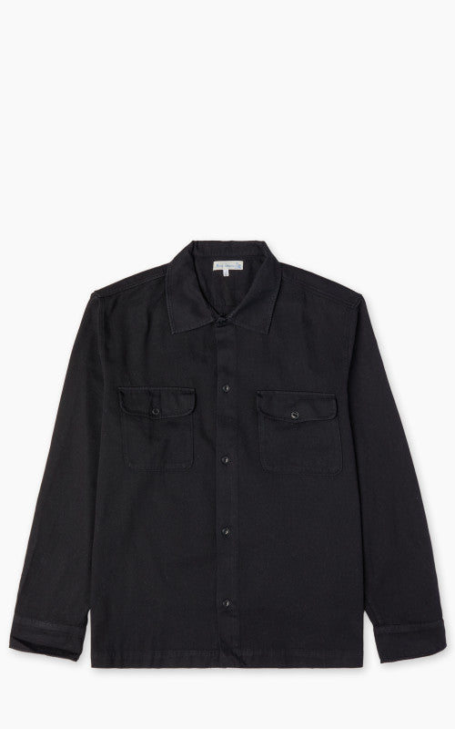 Merz b. Schwanen SHIRT06RT Cotton Twill Shirt Deep Black