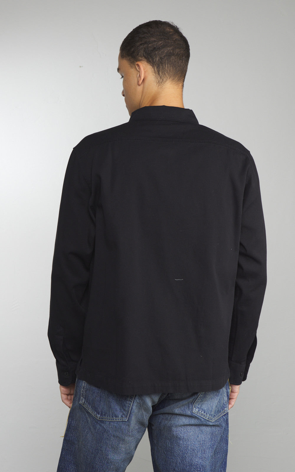 Merz b. Schwanen SHIRT06RT Cotton Twill Shirt Deep Black