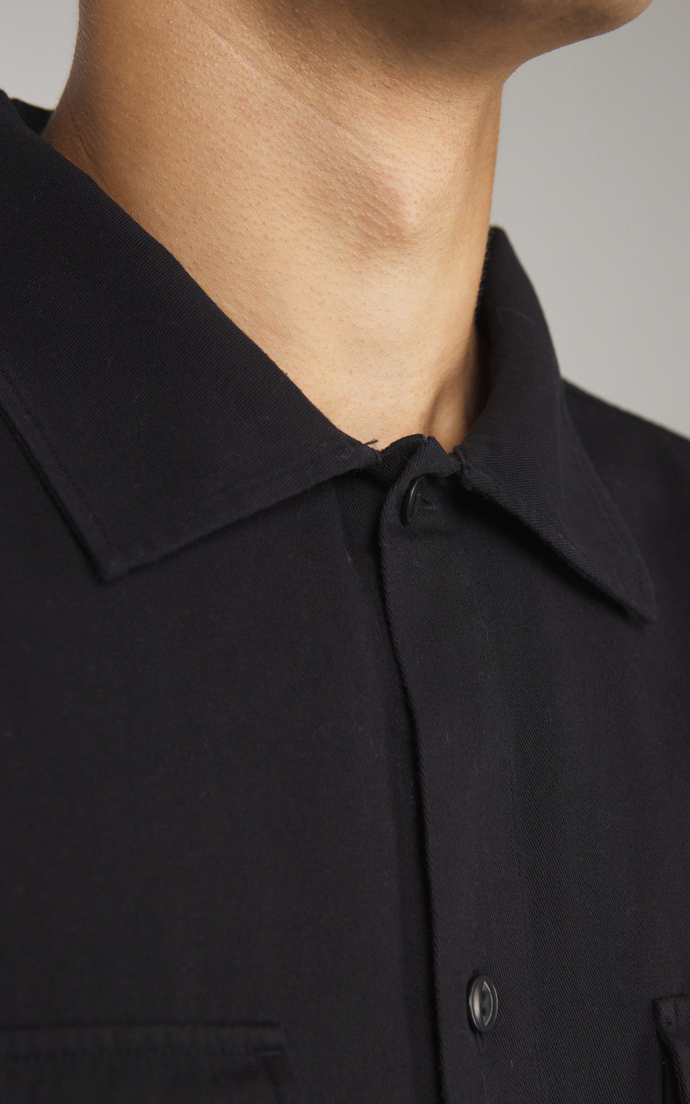 Merz b. Schwanen SHIRT06RT Cotton Twill Shirt Deep Black