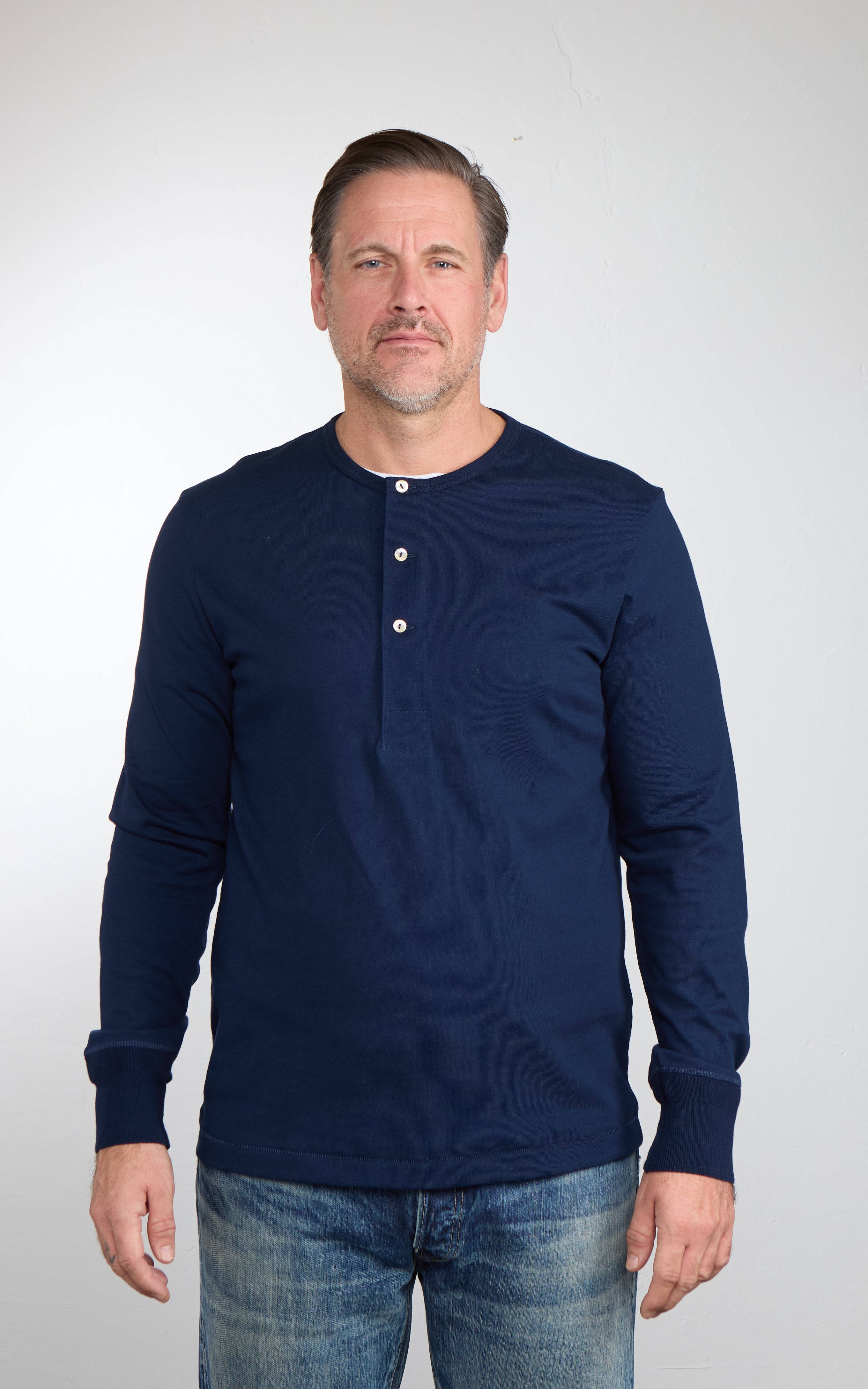 Merz b. Schwanen 2M06 Vintage Machine Refined Longsleeve Ink Blue