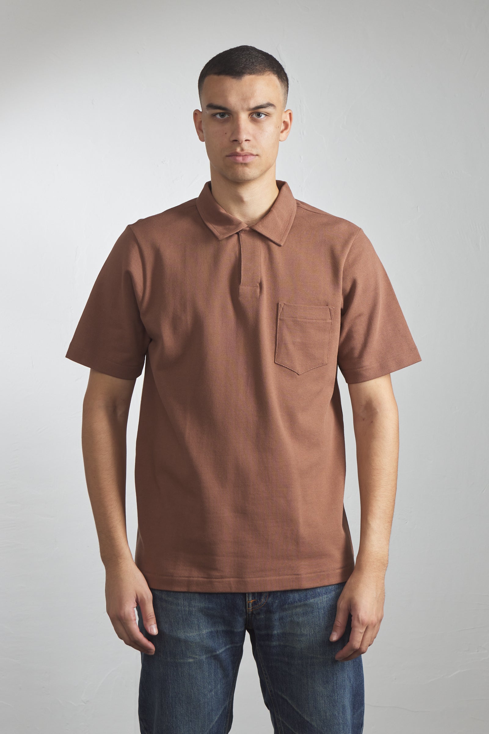 Merz b. Schwanen 2PKPL Pocket Polo Shirt Nut