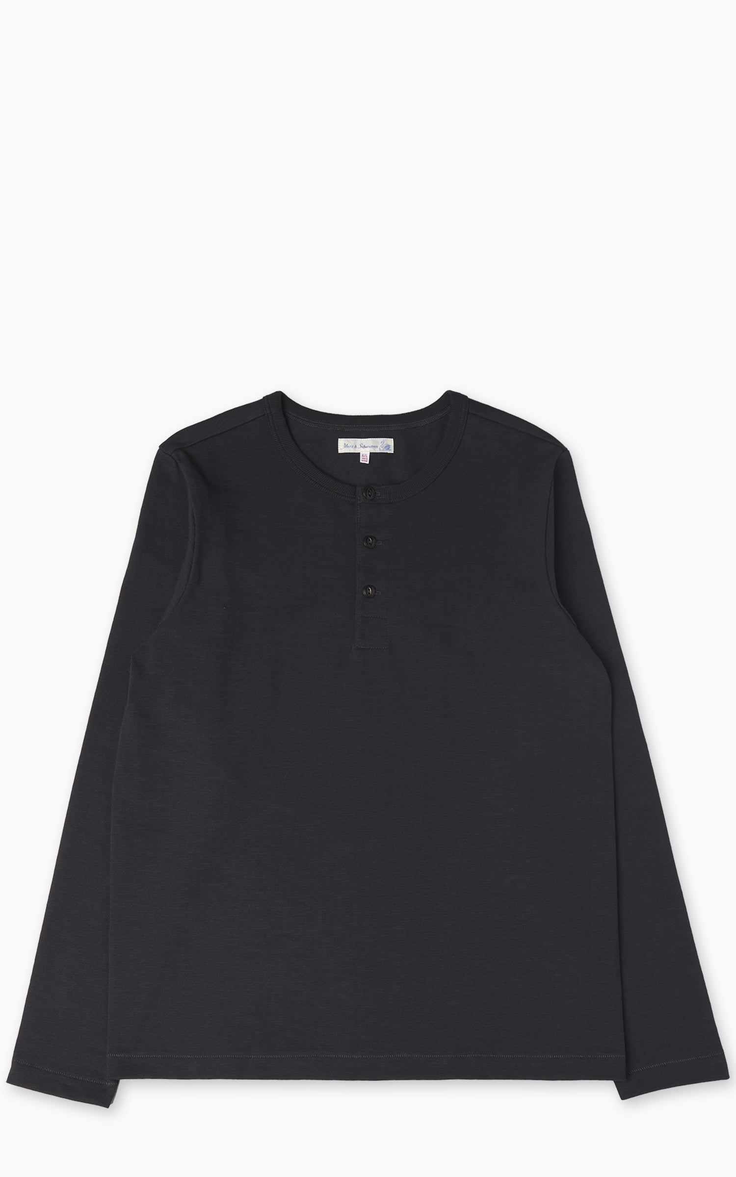 Merz b. Schwanen 2S08 Loopwheeled Heavyweight Long Sleeve Henley Charcoal
