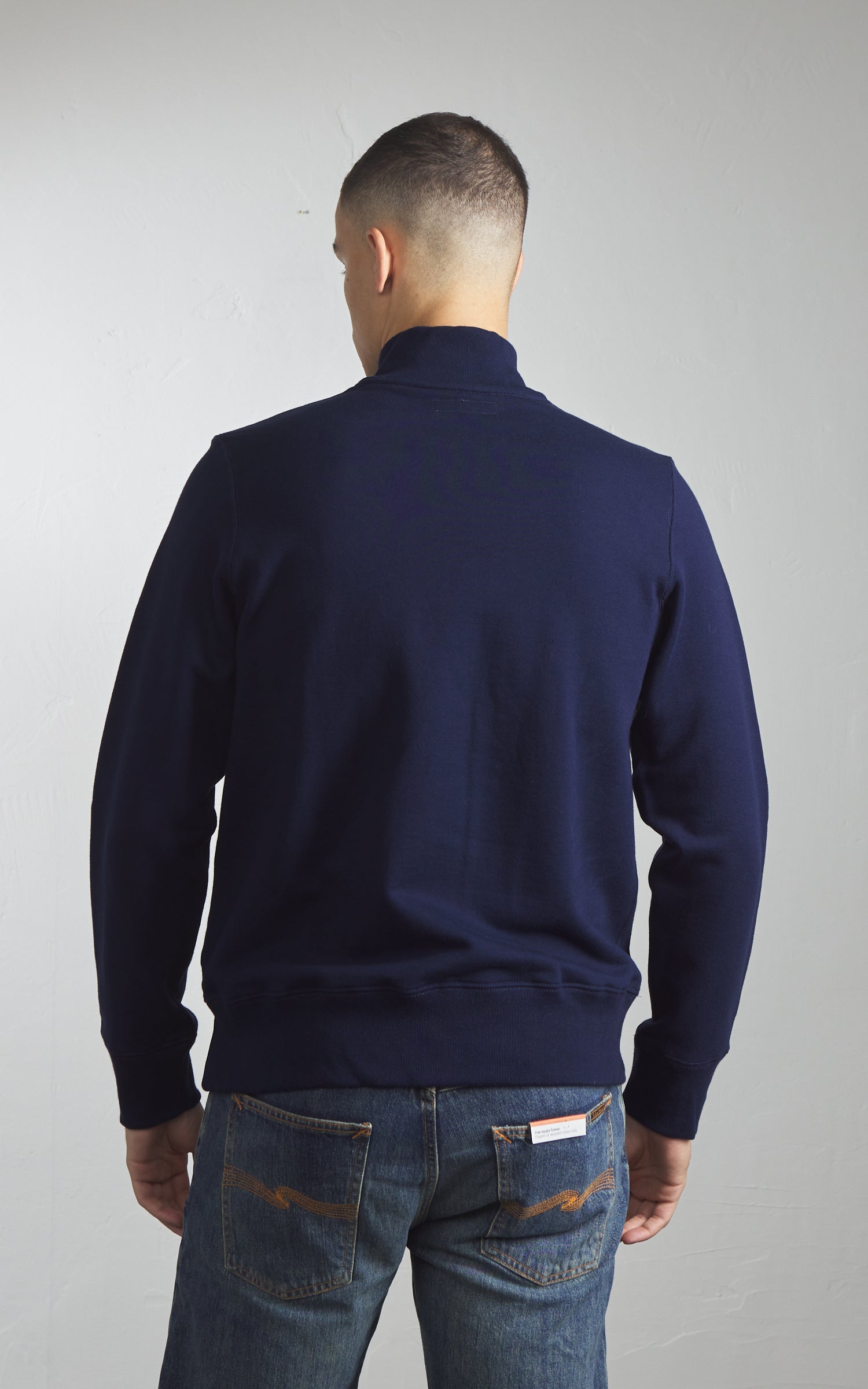 Merz b. Schwanen 343Z Sweatshirt Half Zip Mock Neck Black