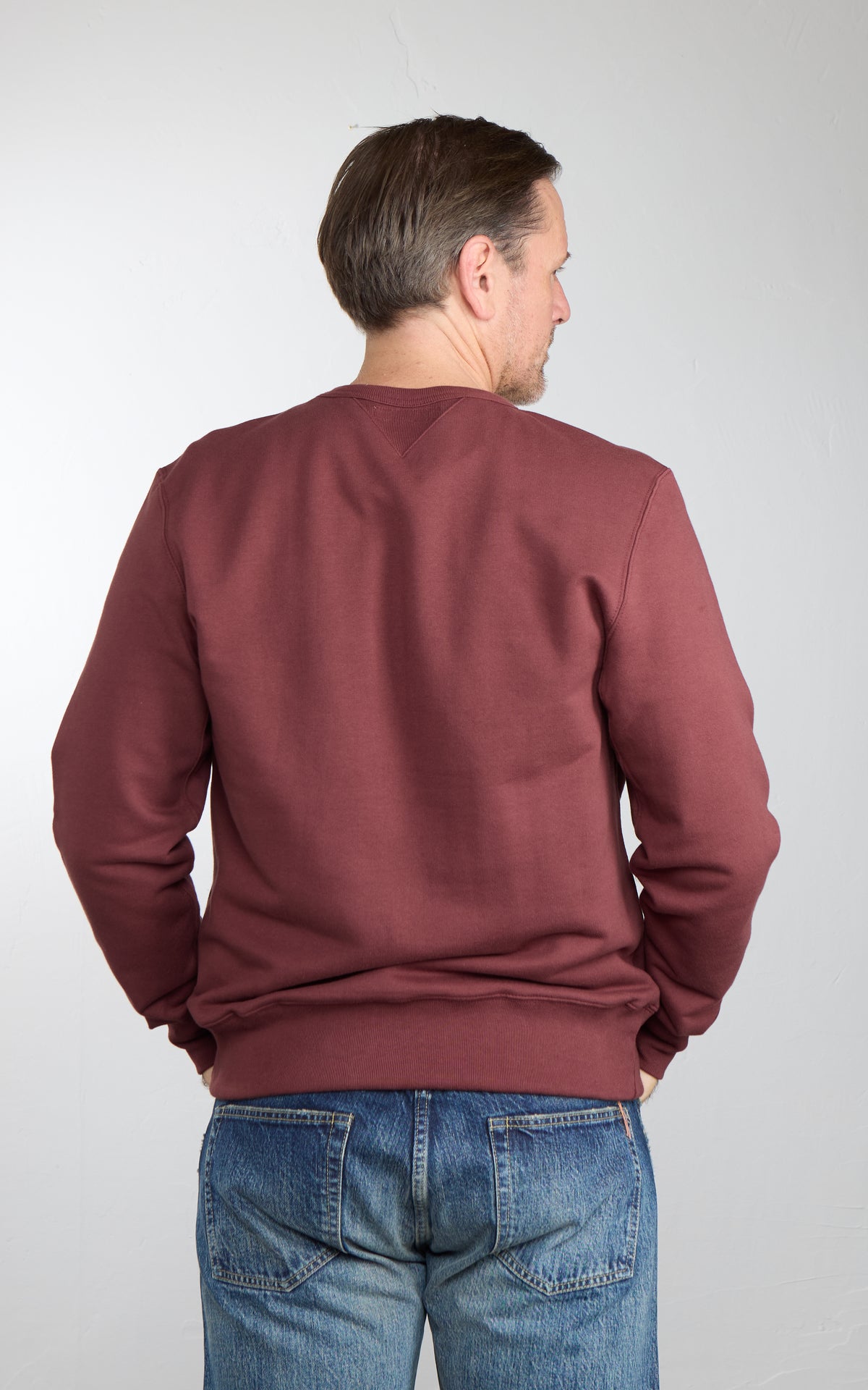 Merz b. Schwanen 3M46 Sturdy Loopback Fleece Sweatshirt Burgundy