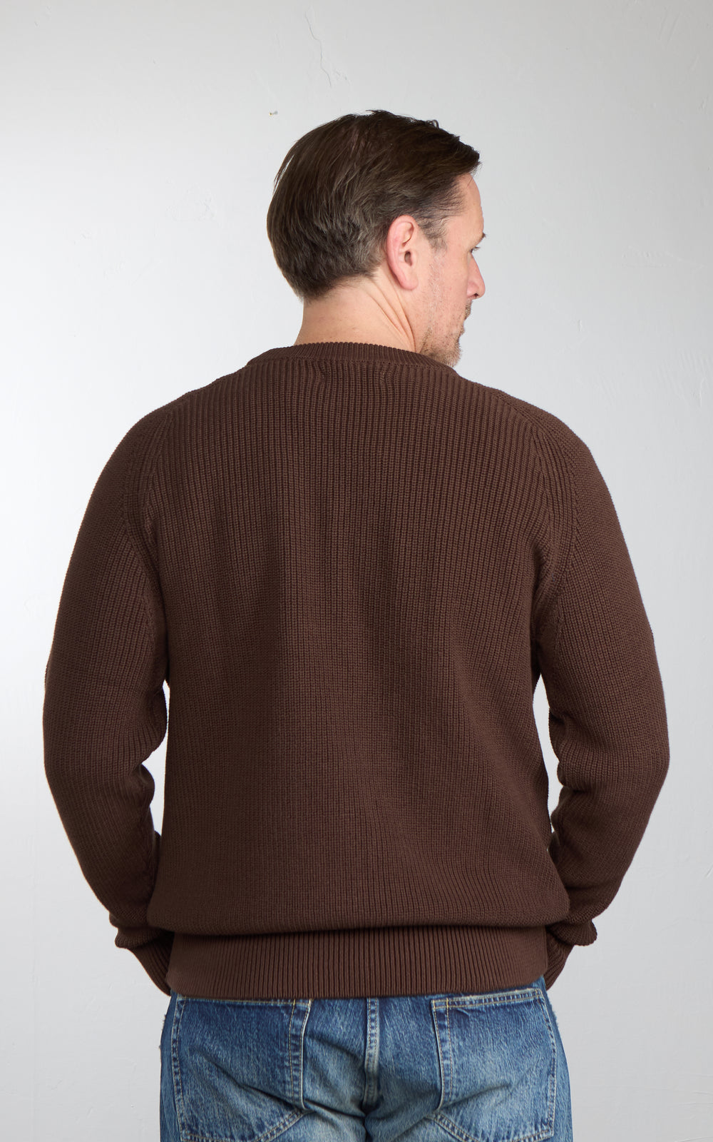 Merz b. Schwanen CC03 Ribbed Pullover Chocolate