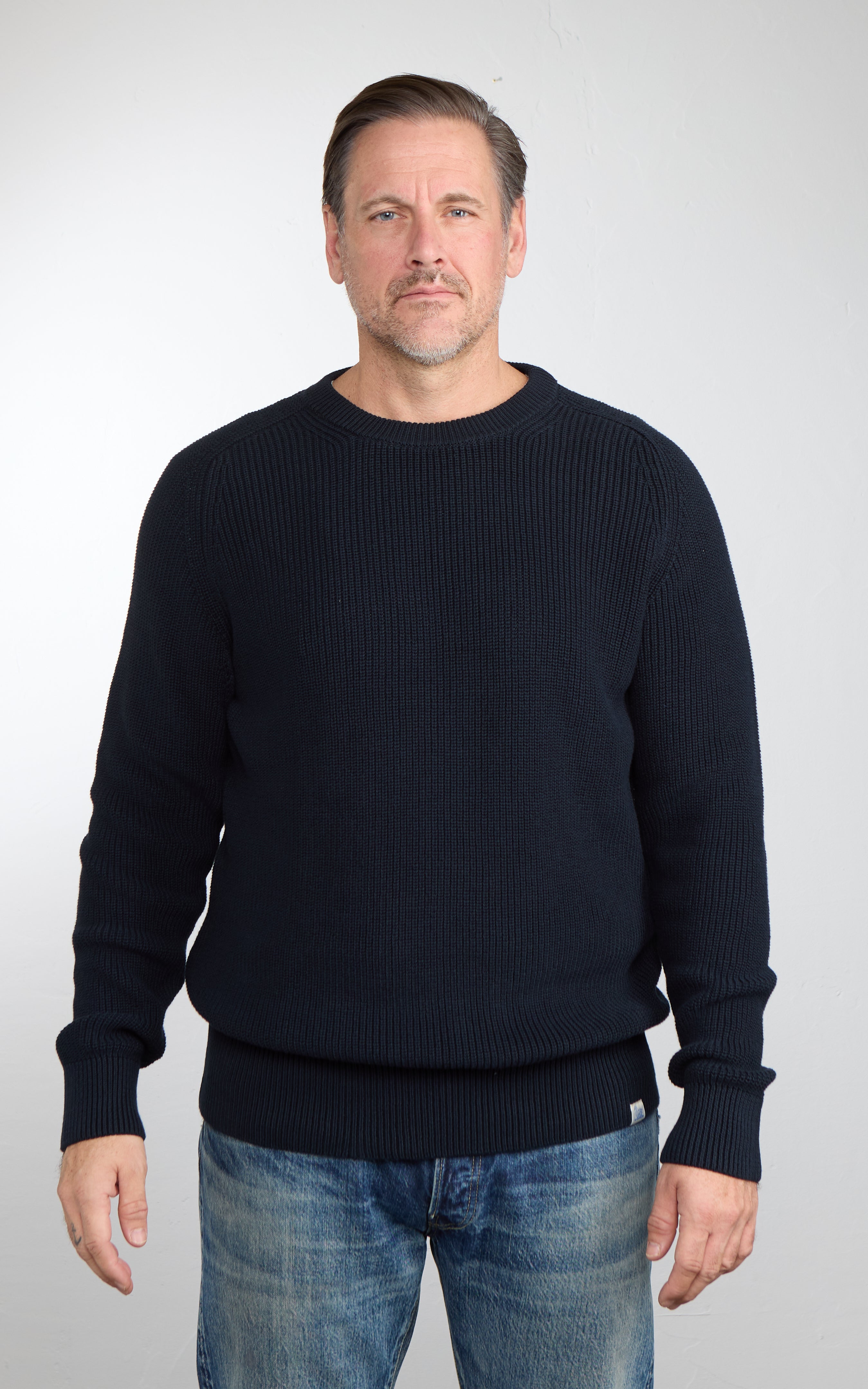 Merz b. Schwanen CC03 Ribbed Pullover Dark Navy