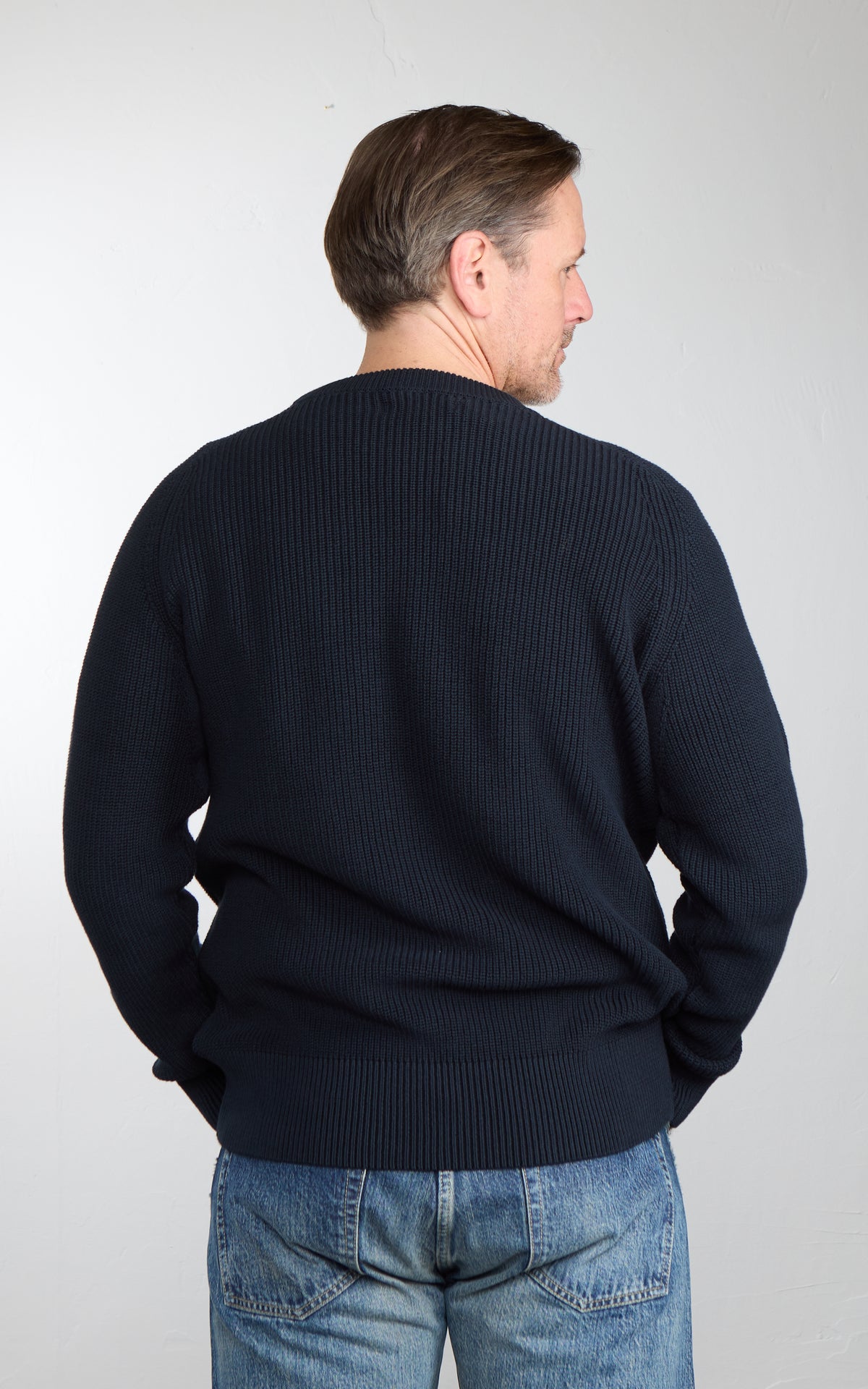 Merz b. Schwanen CC03 Ribbed Pullover Dark Navy