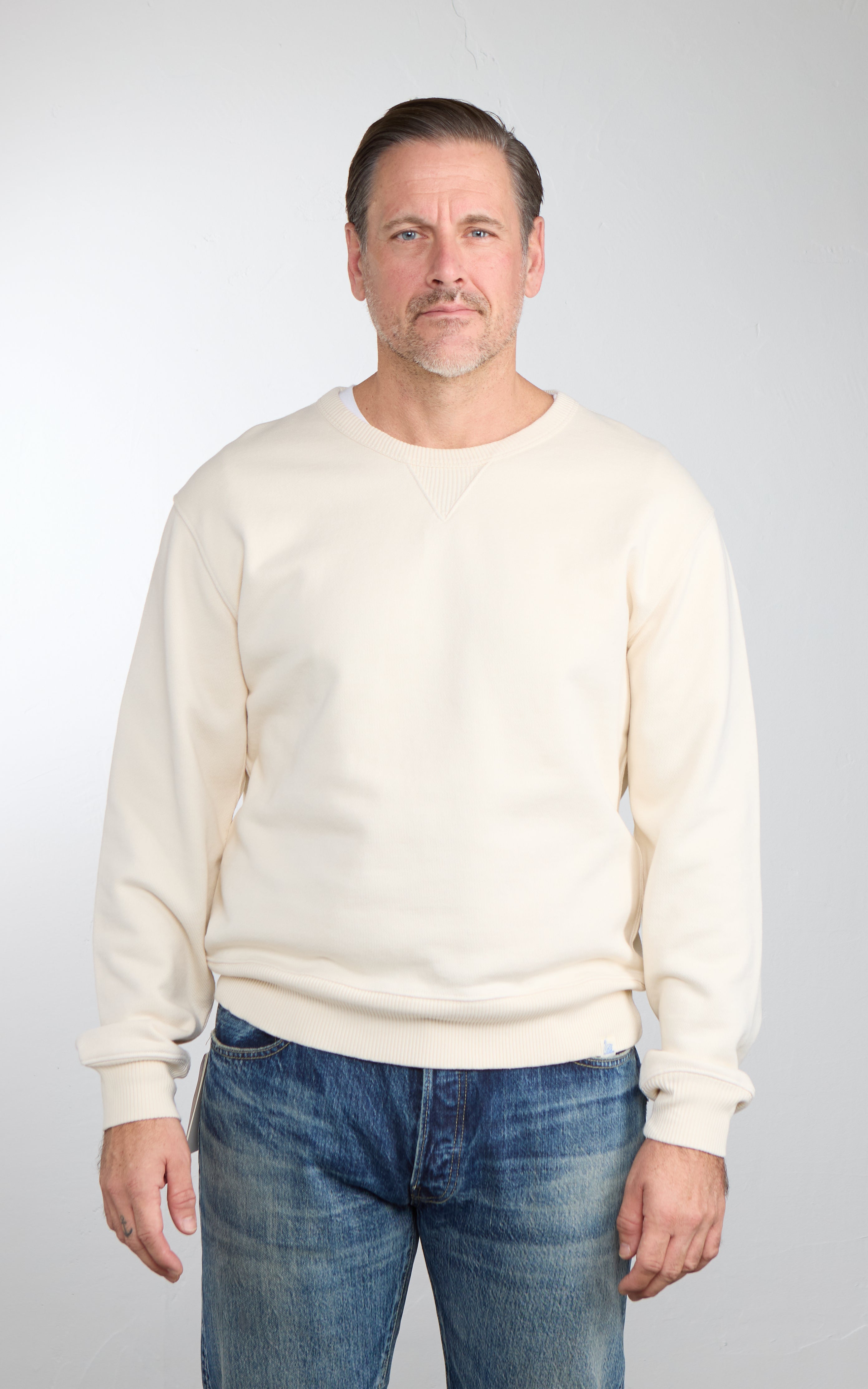 Merz b. Schwanen CREW02 Authentic Fleece Classic Fit Sweatshirt Nature