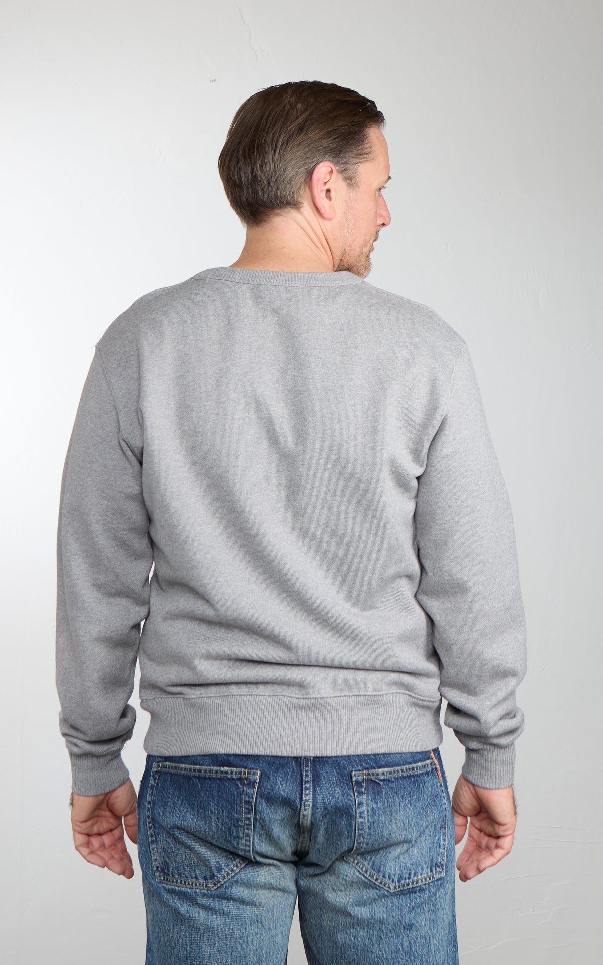Merz b. Schwanen CREW02 Authentic Fleece Classic Fit Sweatshirt Grey Melange